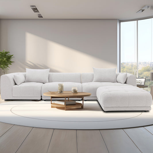 COLAMY 143" Modular Living Room Oversize Fabric Sofa