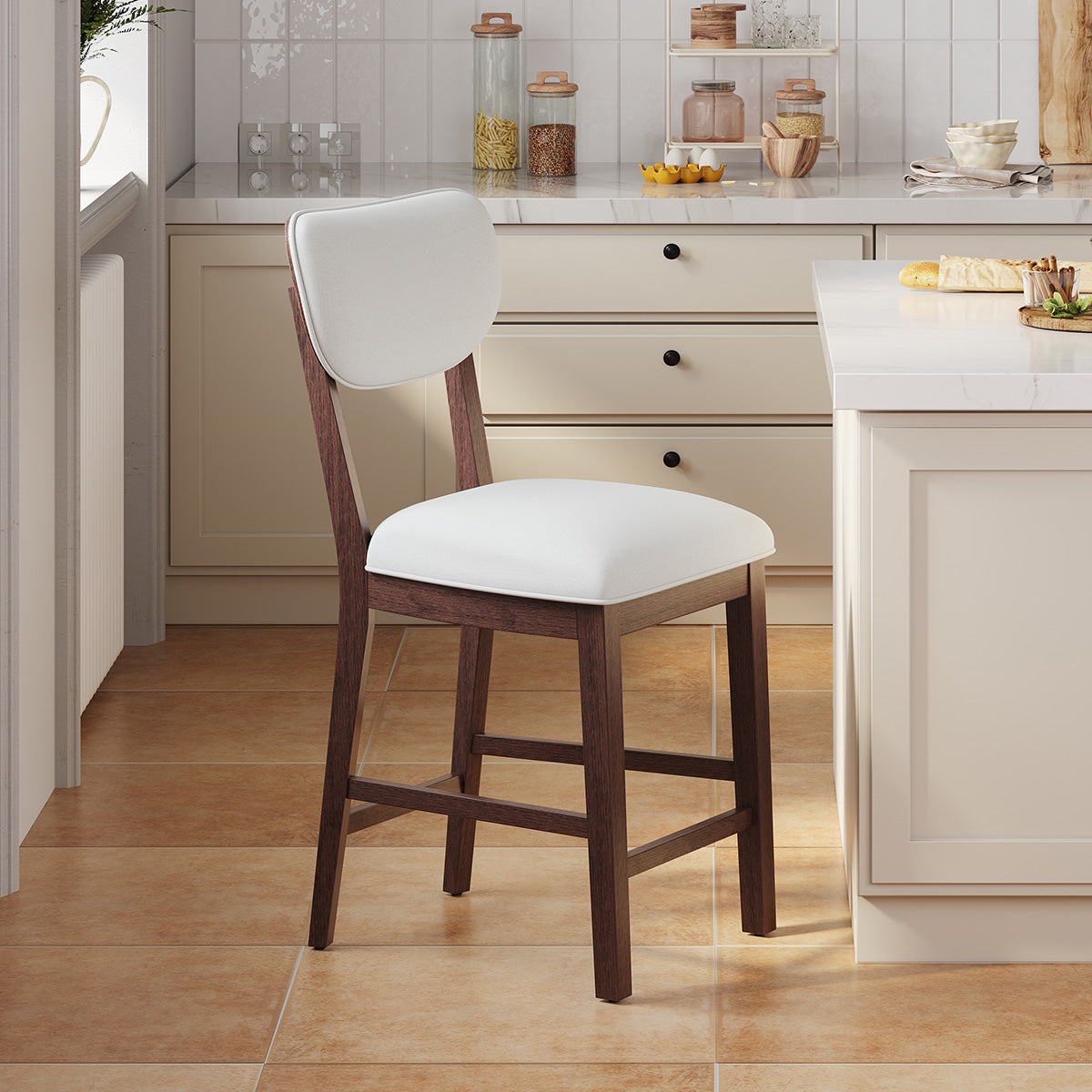 COLAMY AUREL Upholstered Bar Stool