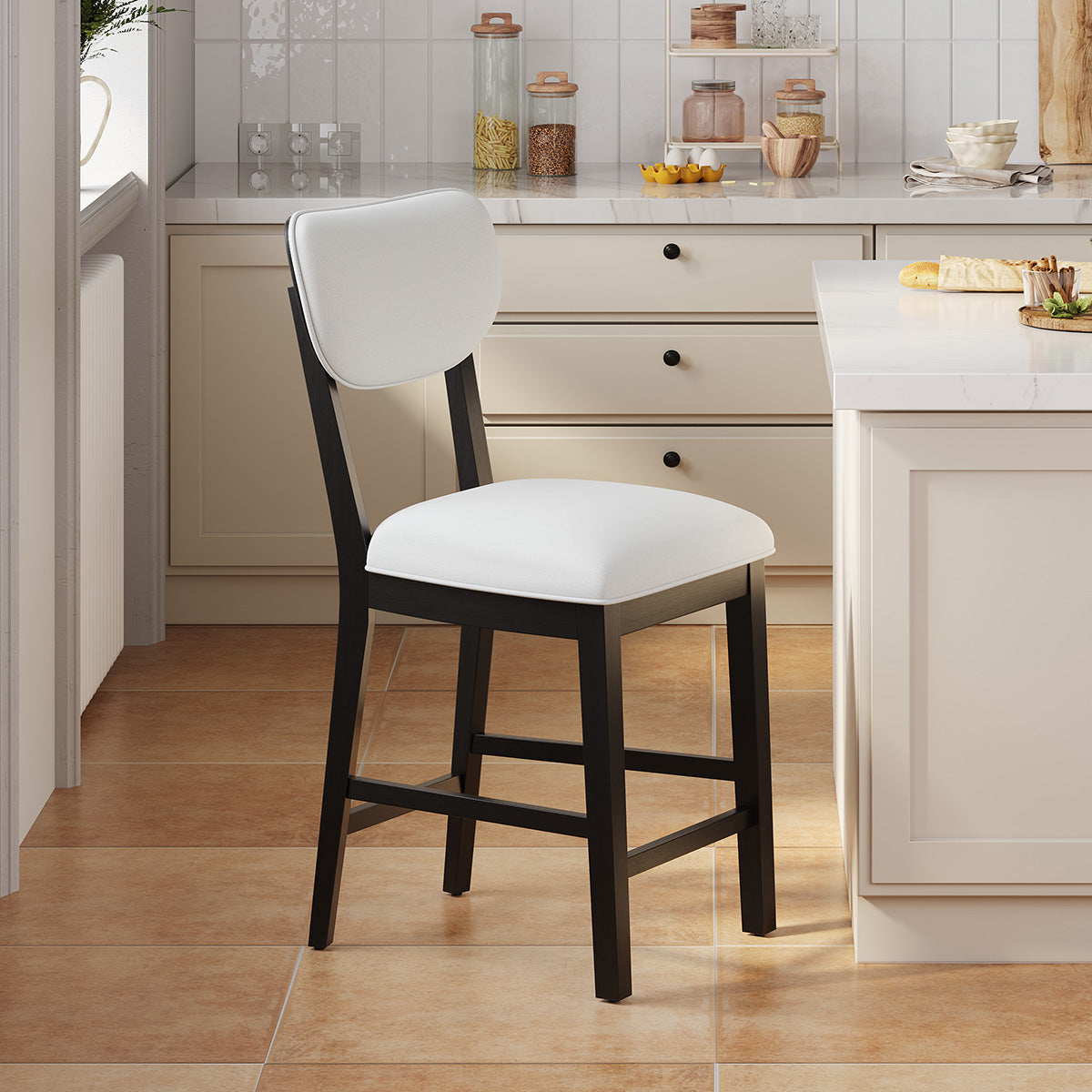 COLAMY AUREL Upholstered Bar Stool
