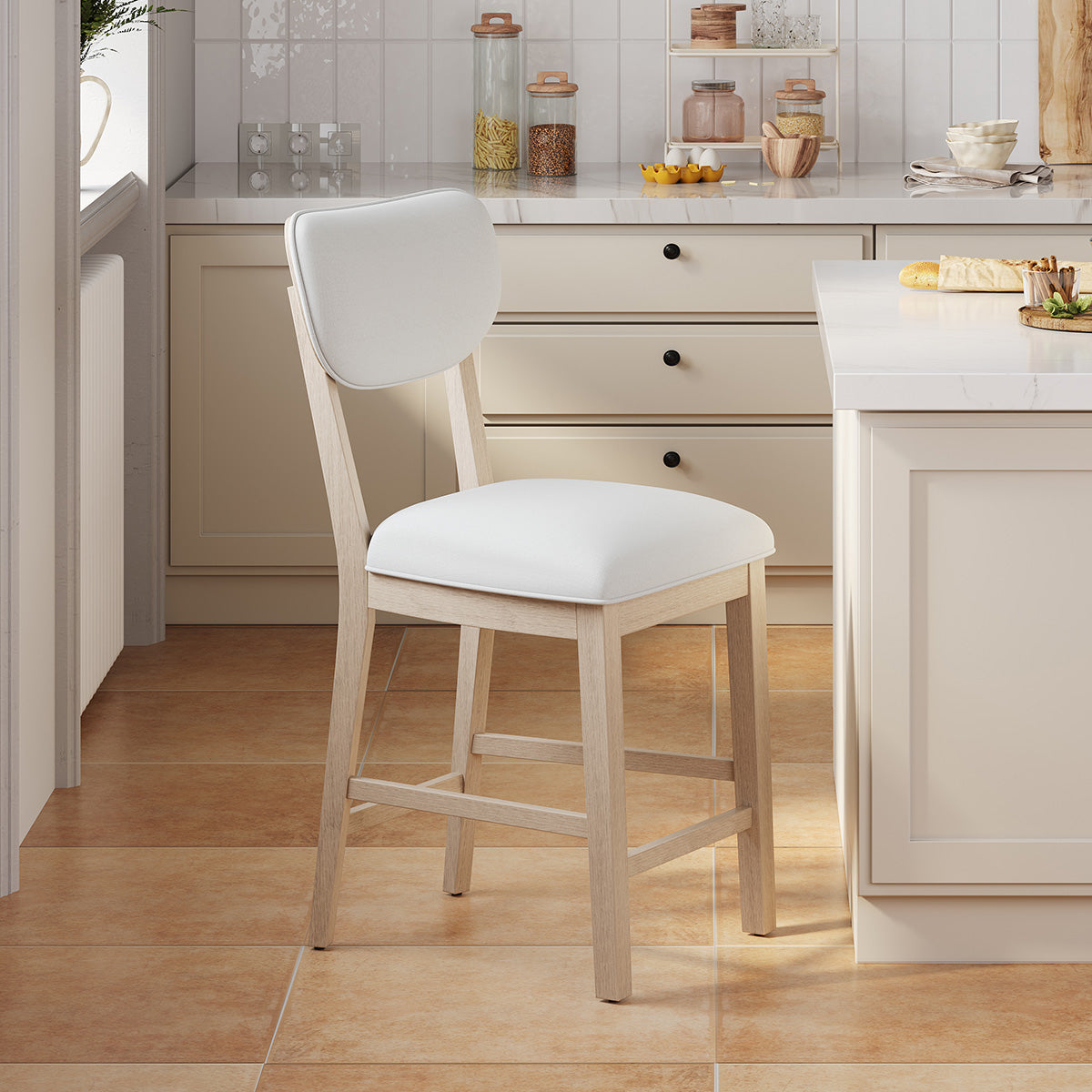 COLAMY AUREL Upholstered Bar Stool