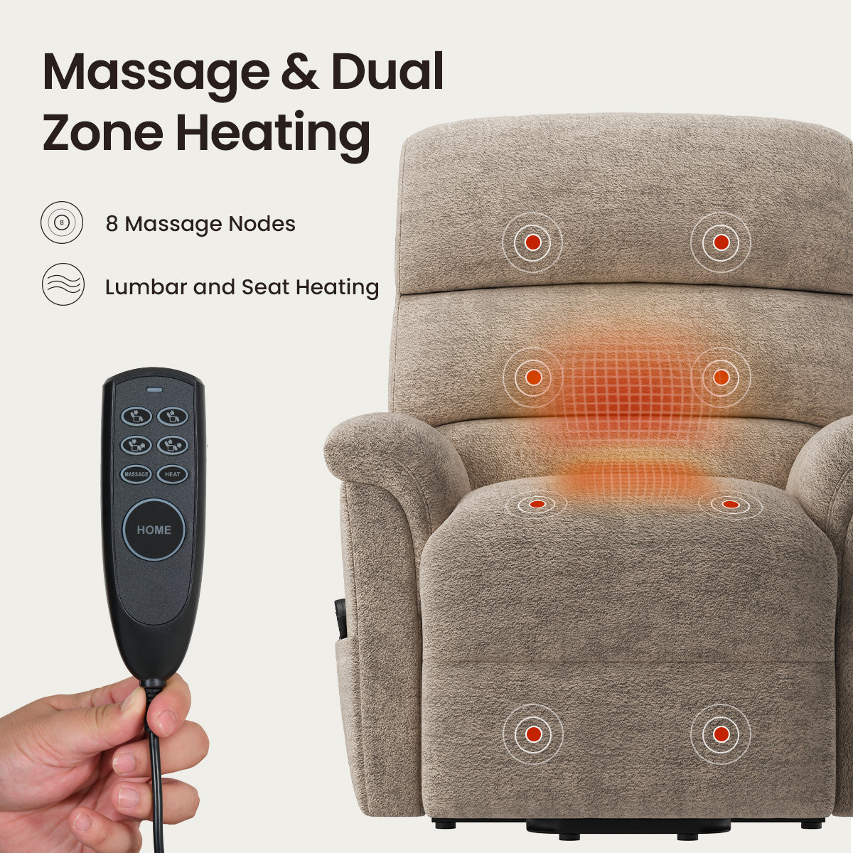 COLAMY ELEVA Power Lift Massage & Heating Chair