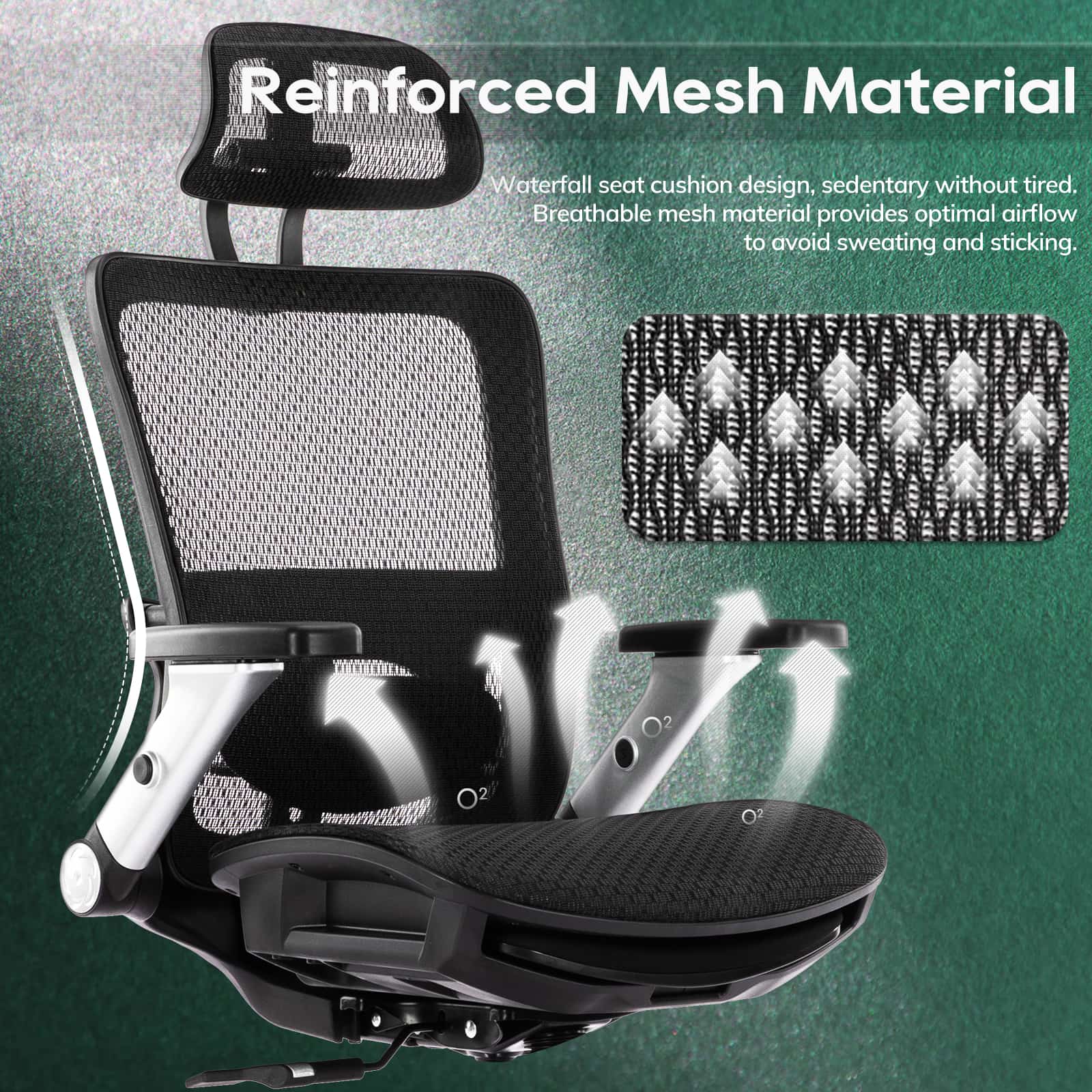 COLAMY 275lbs Executive High Back Mesh Office Chair with Footrest Model.2577