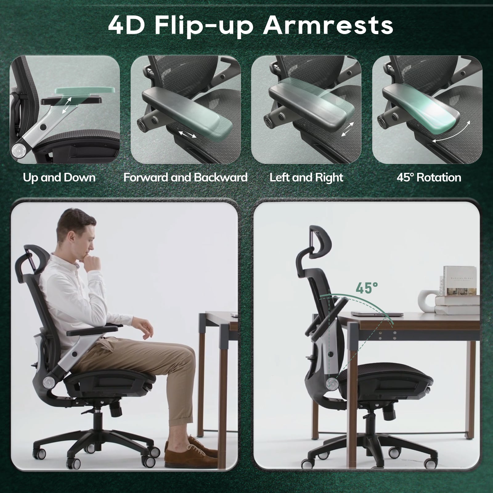 COLAMY 275lbs Executive High Back Mesh Office Chair with Footrest Model.2577