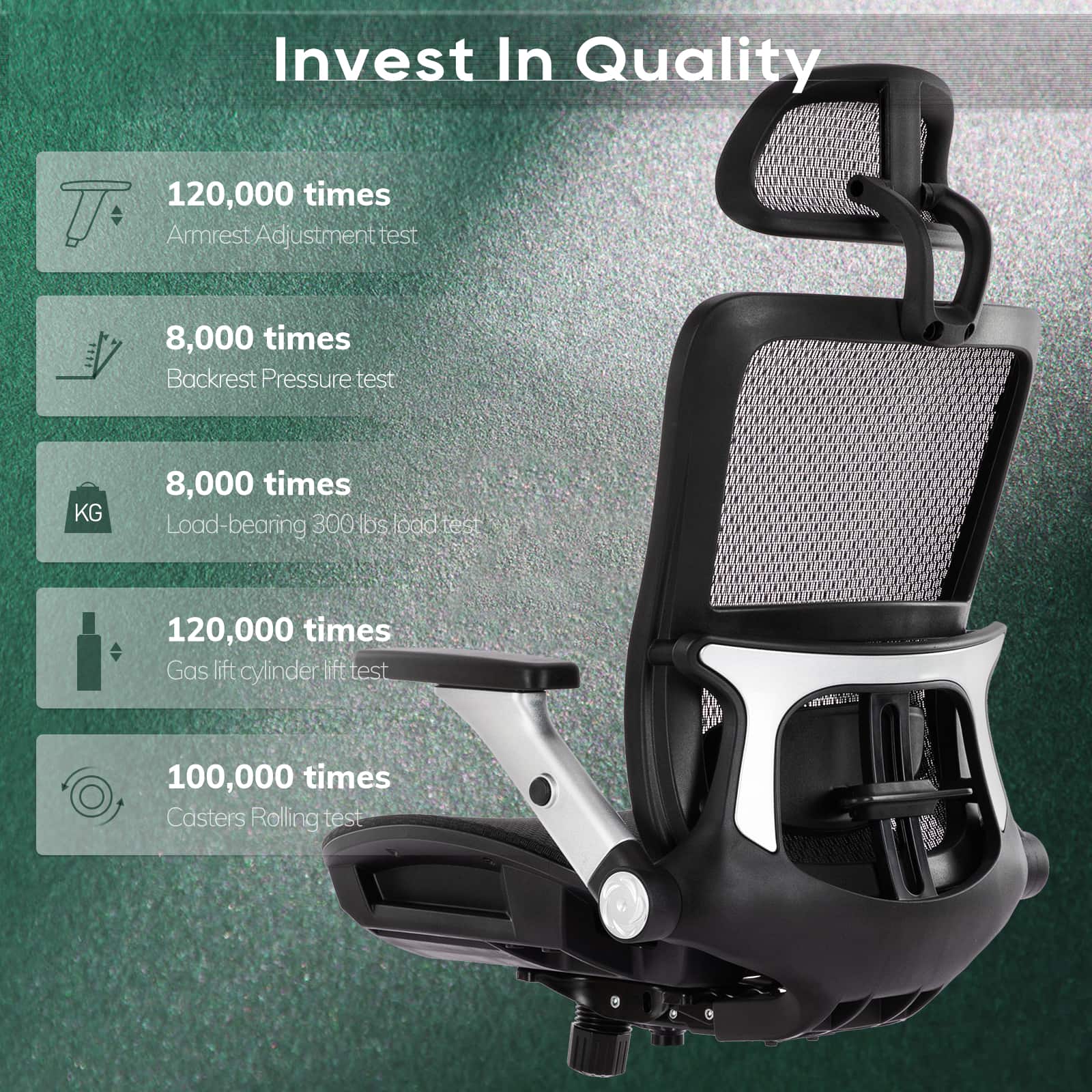 COLAMY 275lbs Executive High Back Mesh Office Chair with Footrest Model.2577