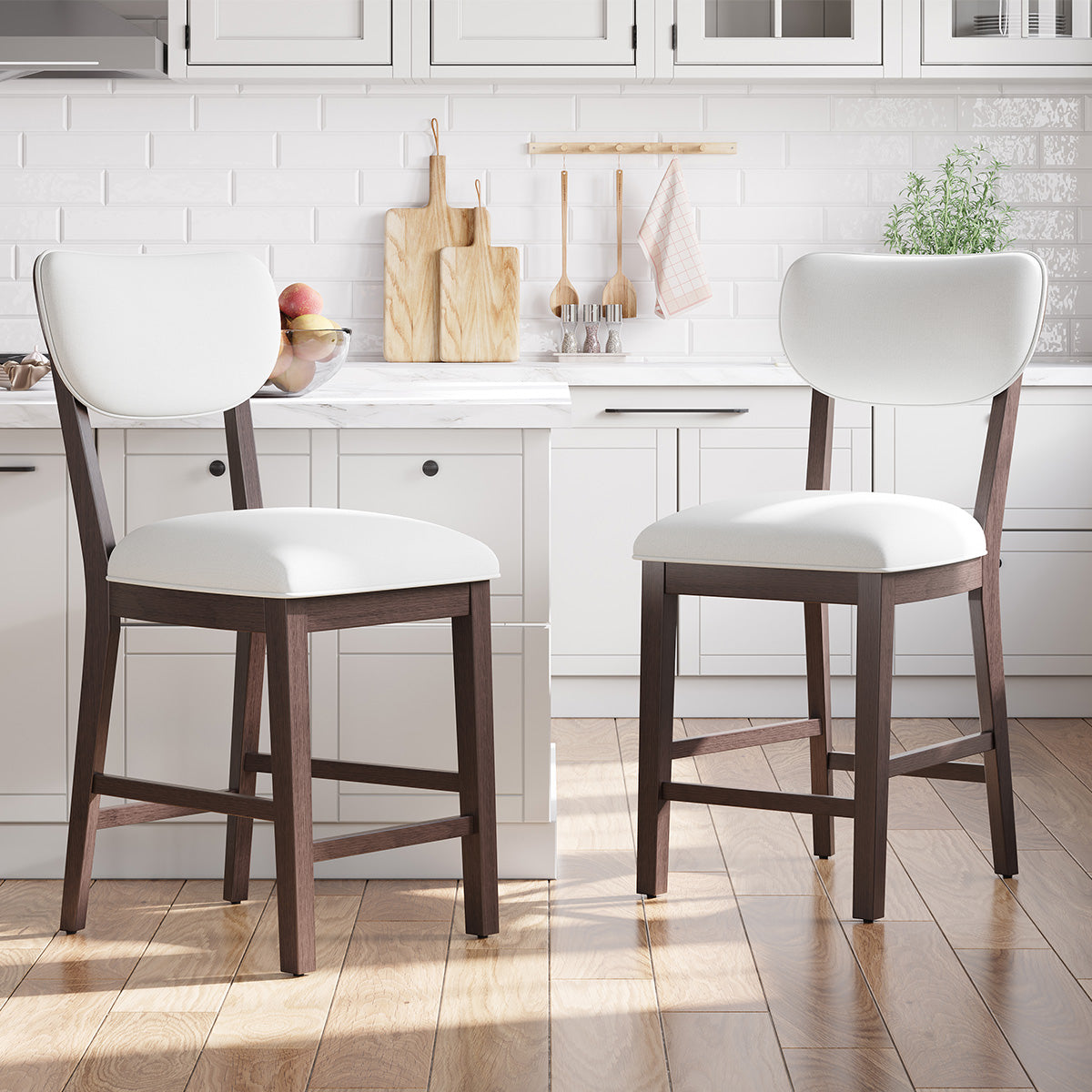 COLAMY AUREL Upholstered Bar Stool