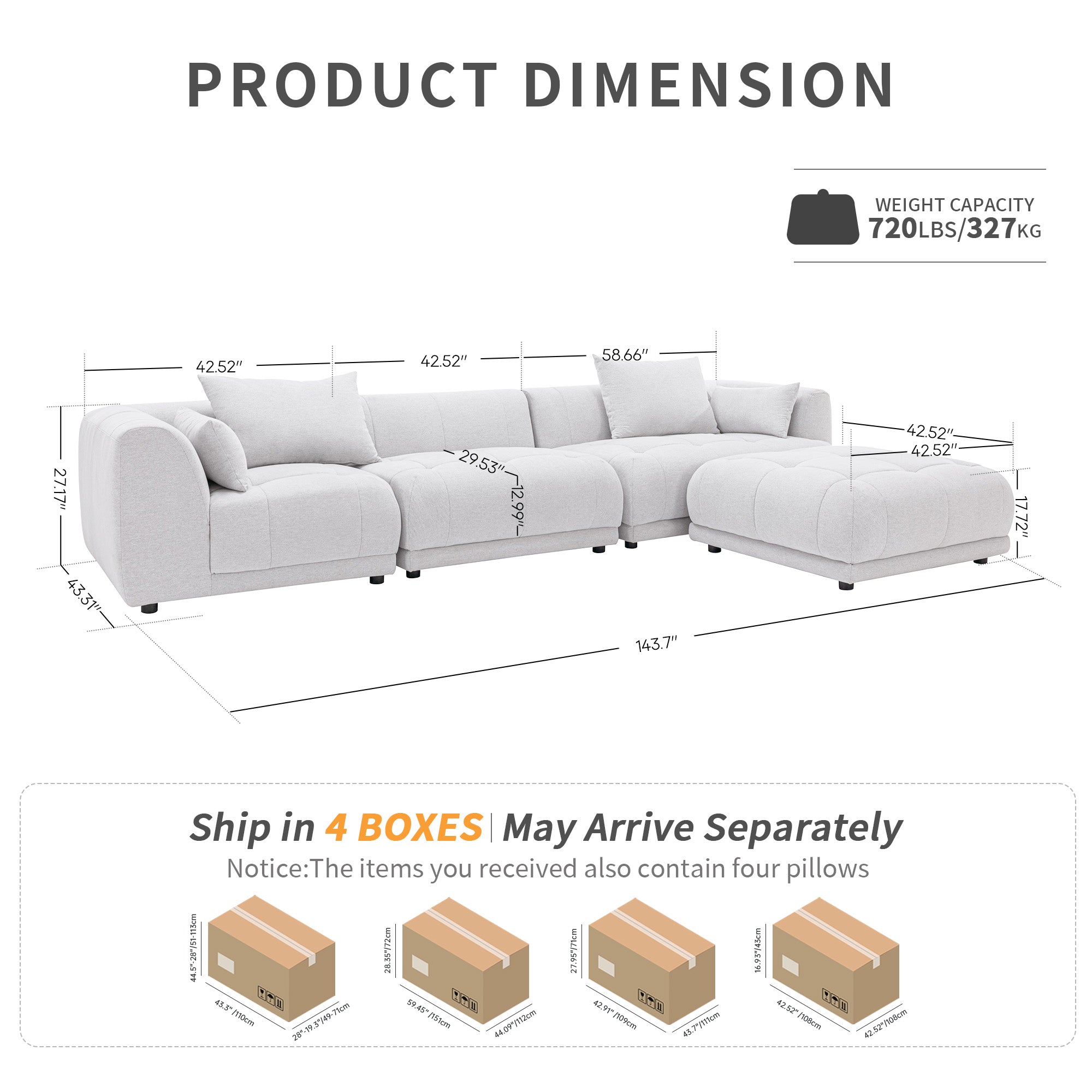 COLAMY NUBO Modular Minimalist Sofa
