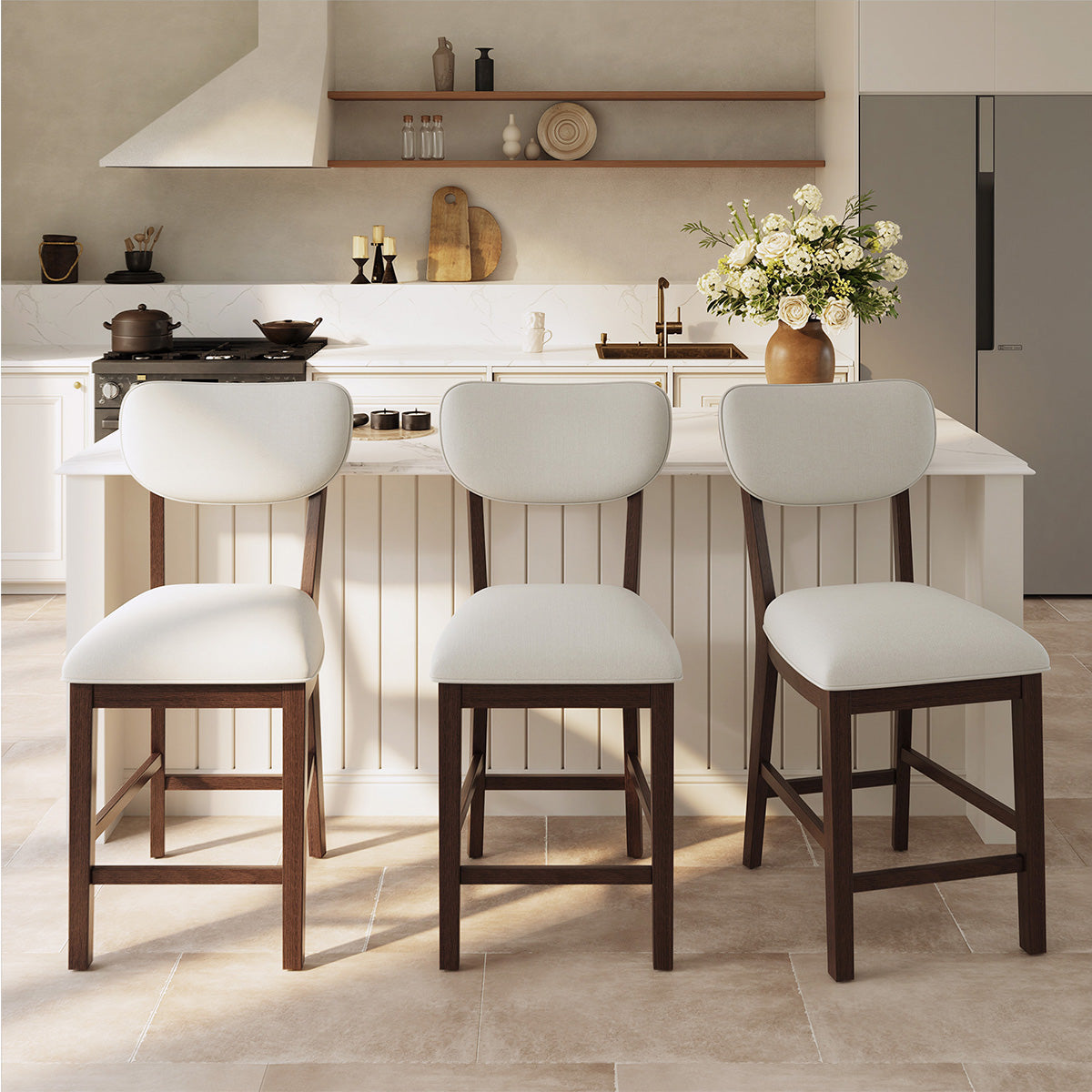 COLAMY AUREL Upholstered Bar Stool