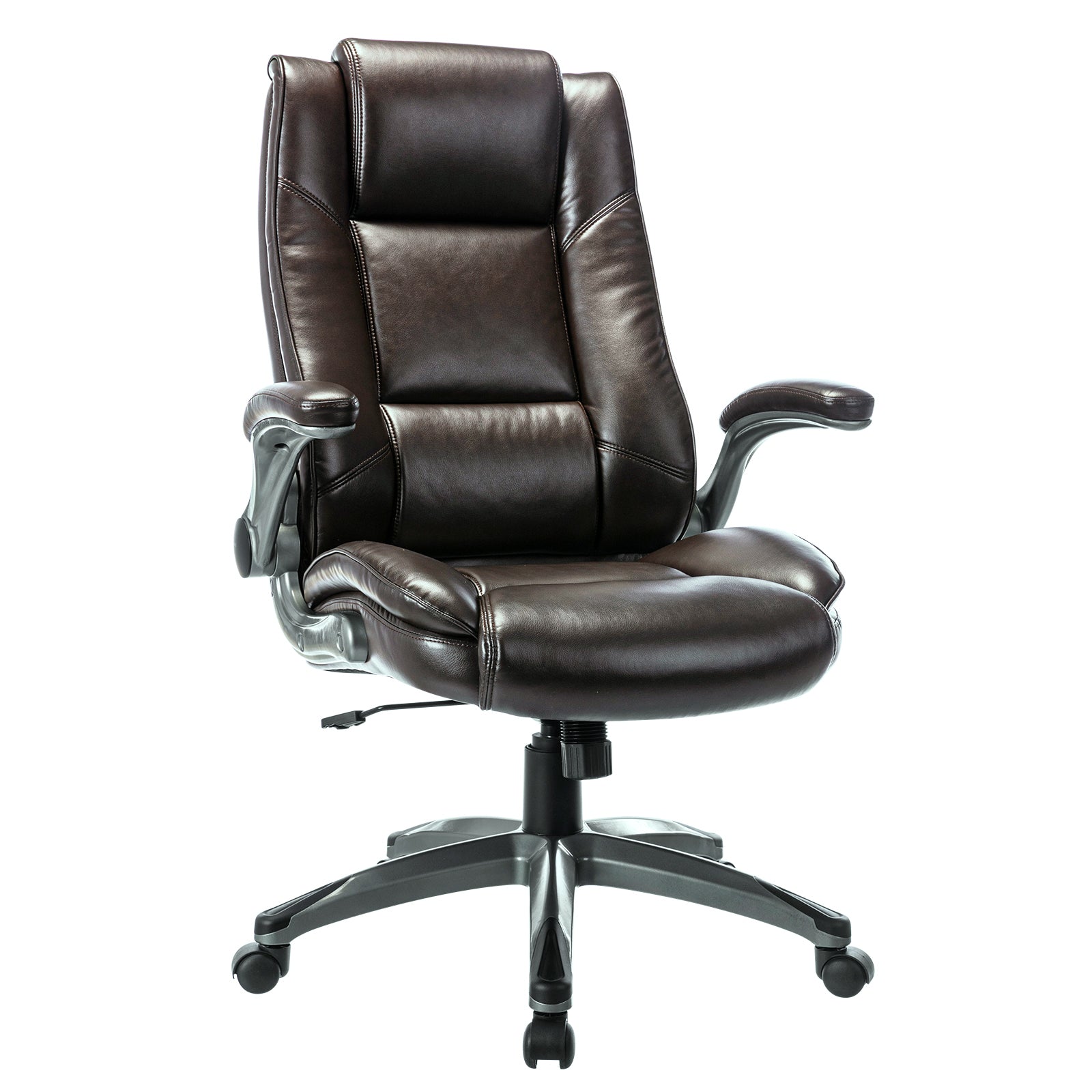COLAMY 300LBS Ergonomic Lether Office Chair with Flip-up Armrests Model 2199