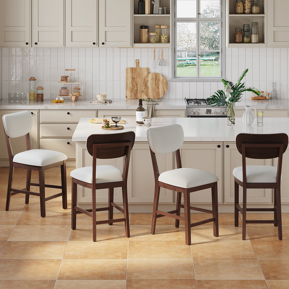 COLAMY AUREL Upholstered Bar Stool