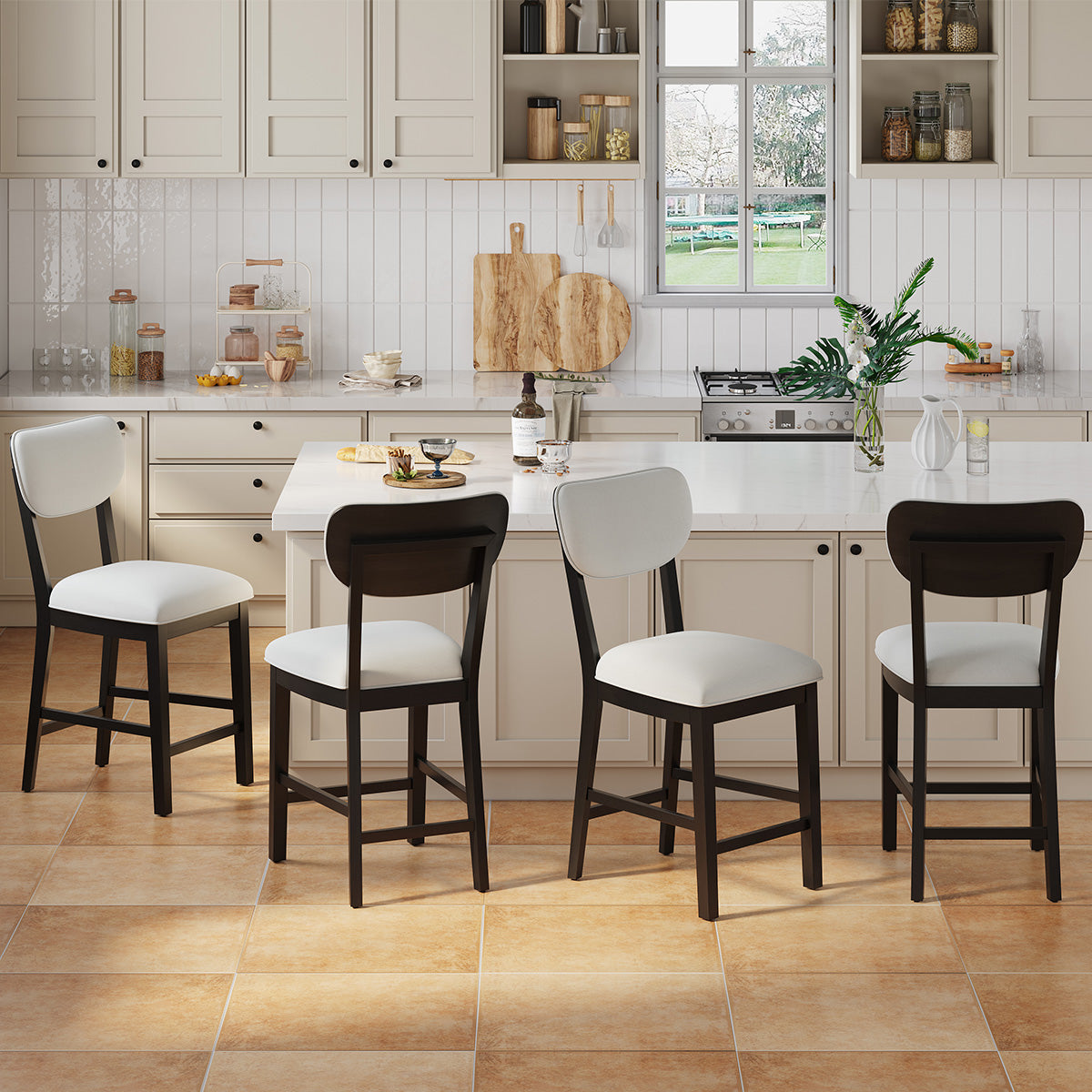 COLAMY AUREL Upholstered Bar Stool