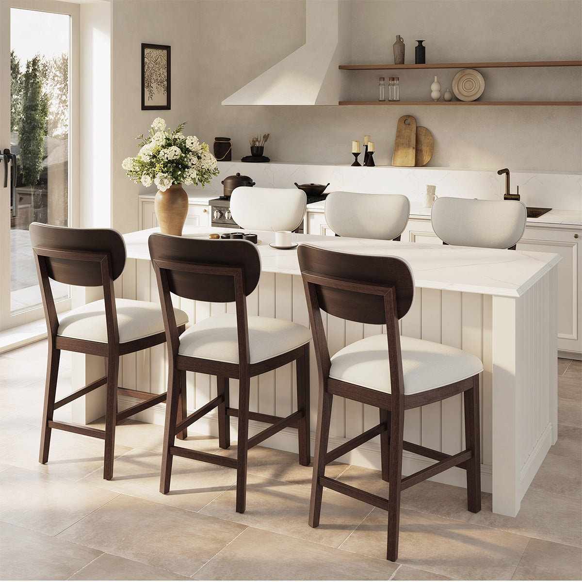 COLAMY AUREL Upholstered Bar Stool