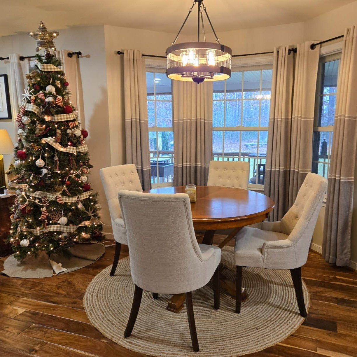 COLAMY SELENE Premium Tufted Upholstered Wingback Dining Chair