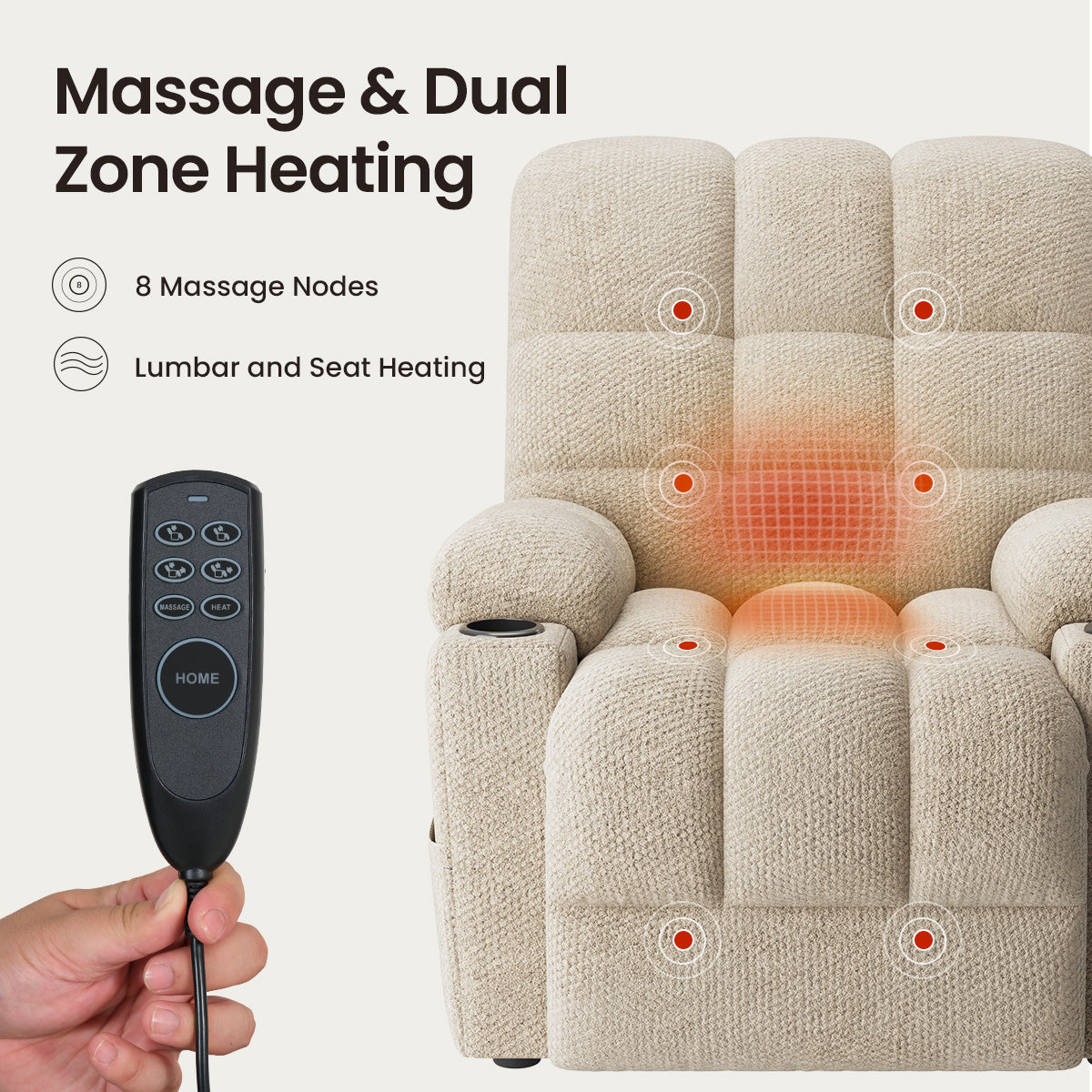 COLAMY SERENE Power Lift Recliner Massage Chair