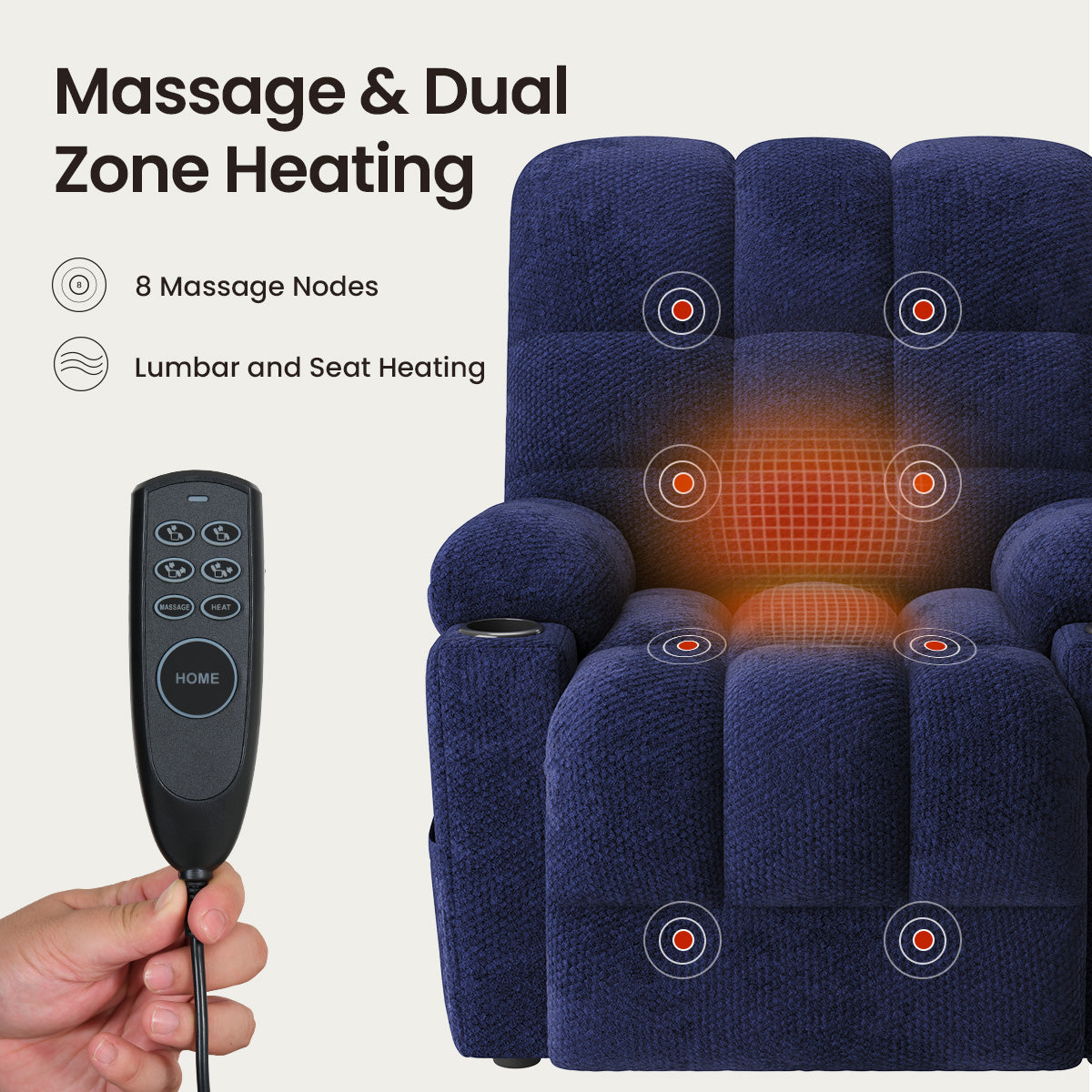 COLAMY SERENE Power Lift Recliner Massage Chair