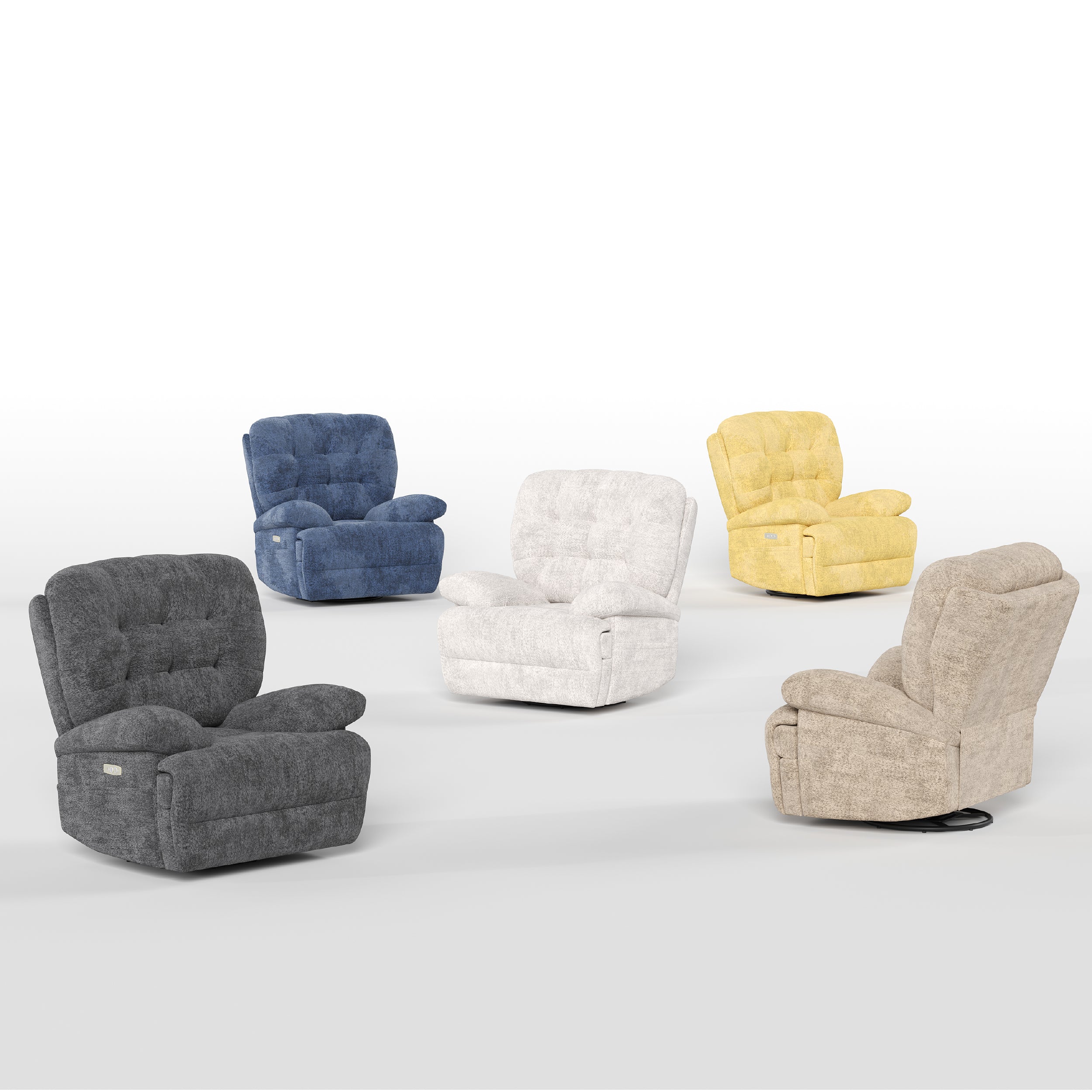 COLAMY FLOREN Plush-Power Swivel Recliner