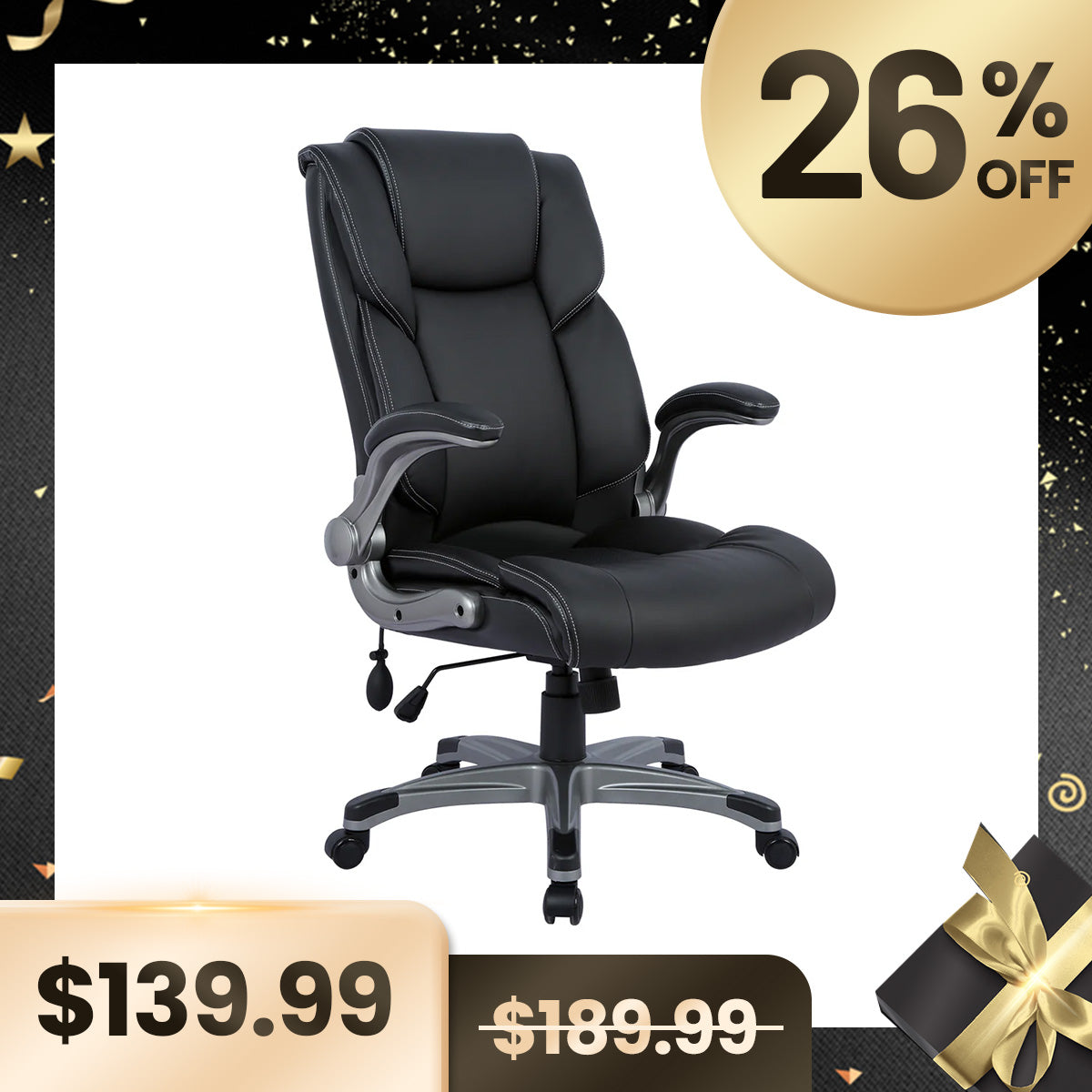COLAMY Ergonomic Office Chair 300lbs Computer Chair With Inflatable Lumbar Support Model.2822