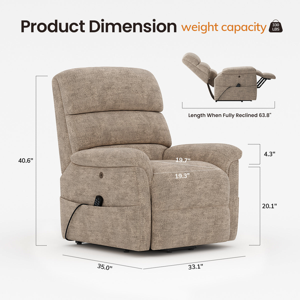 COLAMY ELEVA Power Lift Massage & Heating Chair