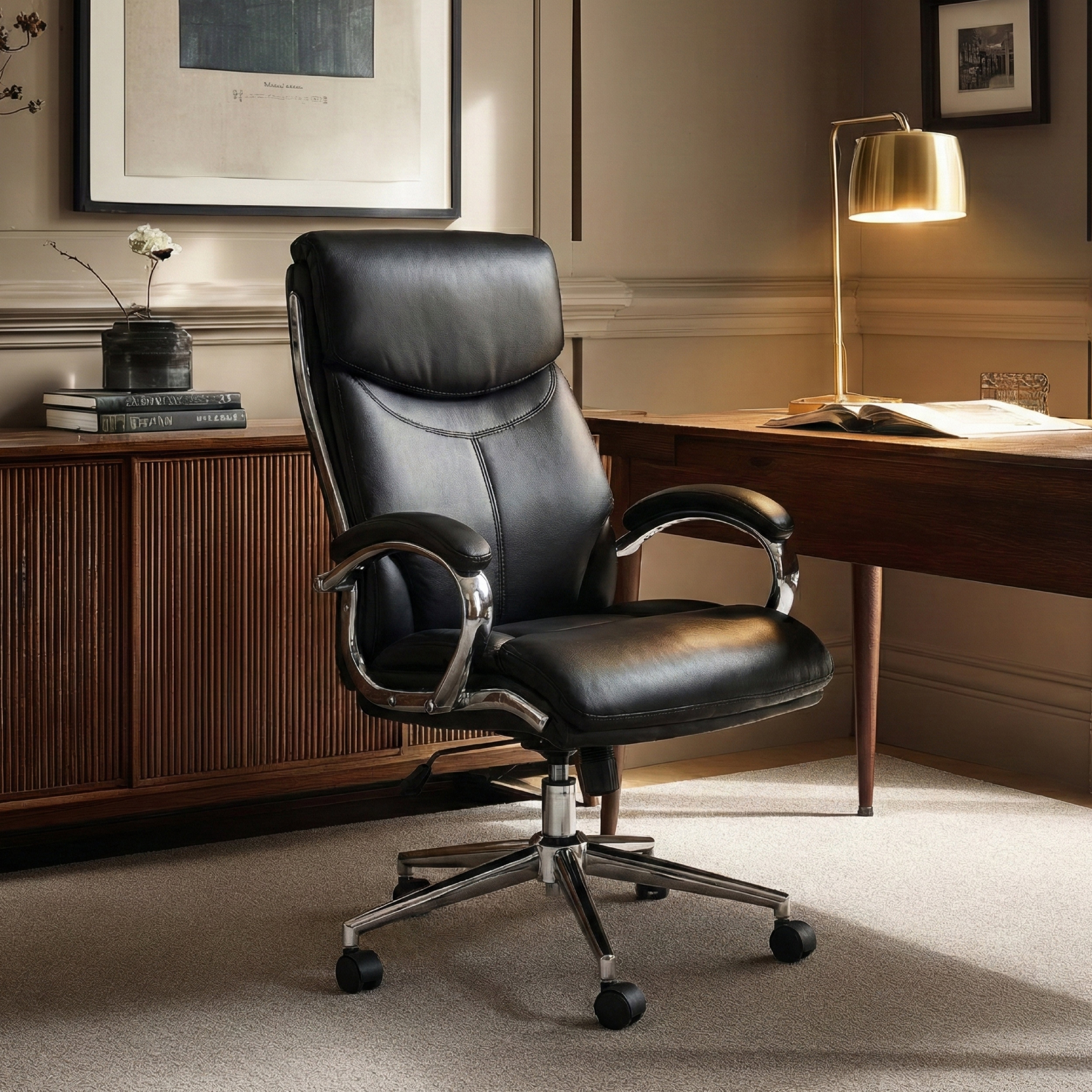 COLAMY MARCUS One-Piece Setup Swivel Office Chair