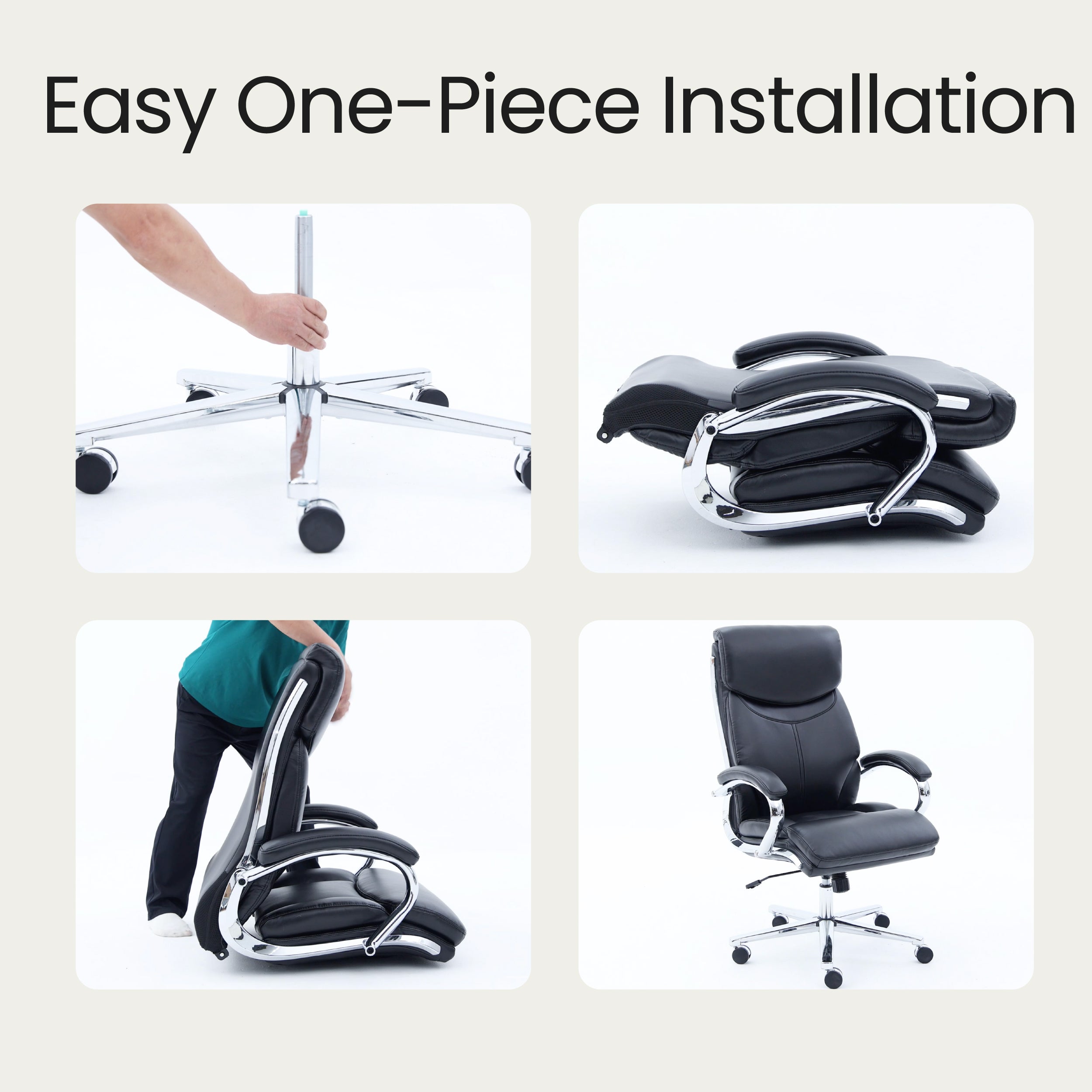 COLAMY MARCUS One-Piece Setup Swivel Office Chair