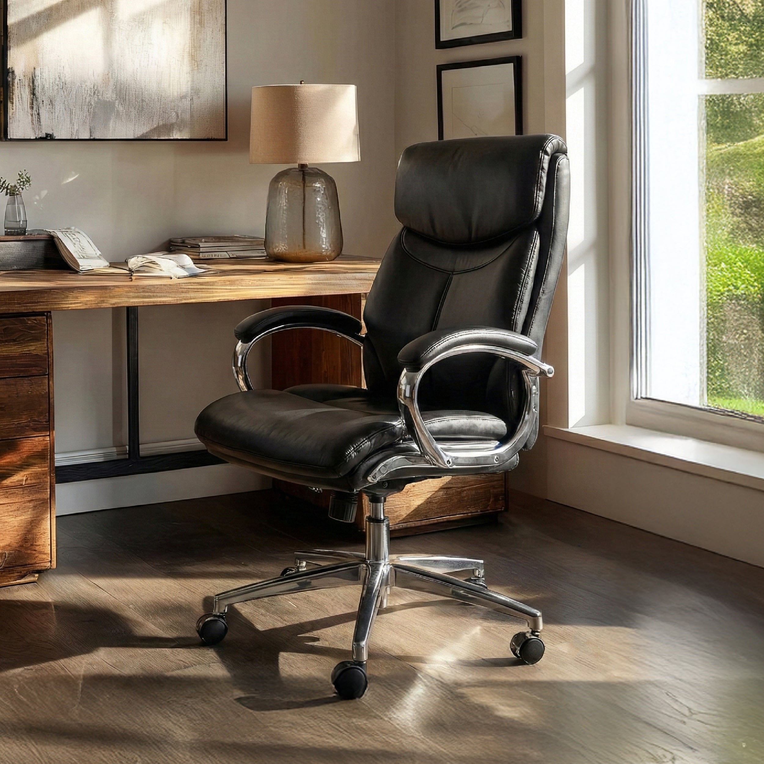 COLAMY MARCUS One-Piece Setup Swivel Office Chair