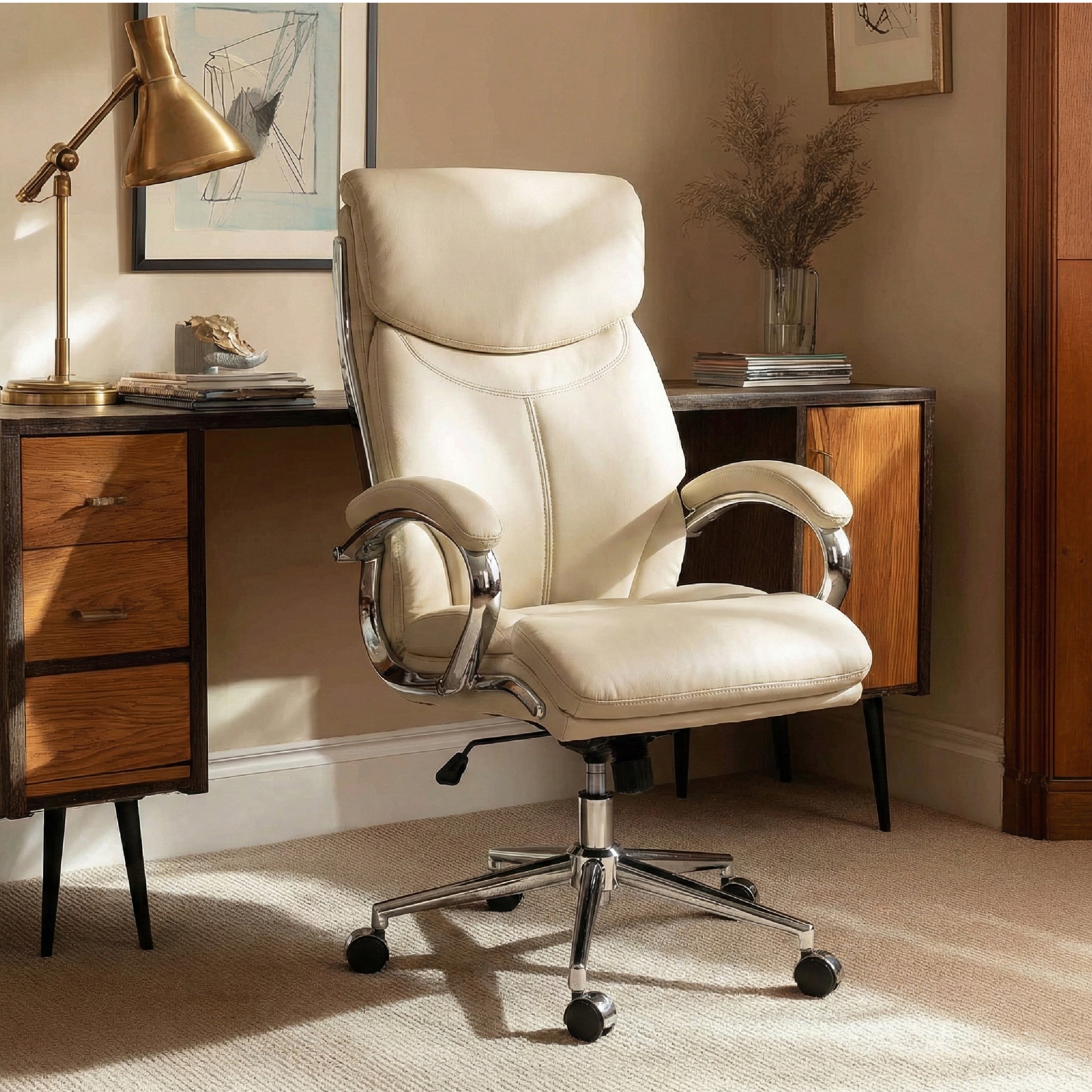 COLAMY MARCUS One-Piece Setup Swivel Office Chair