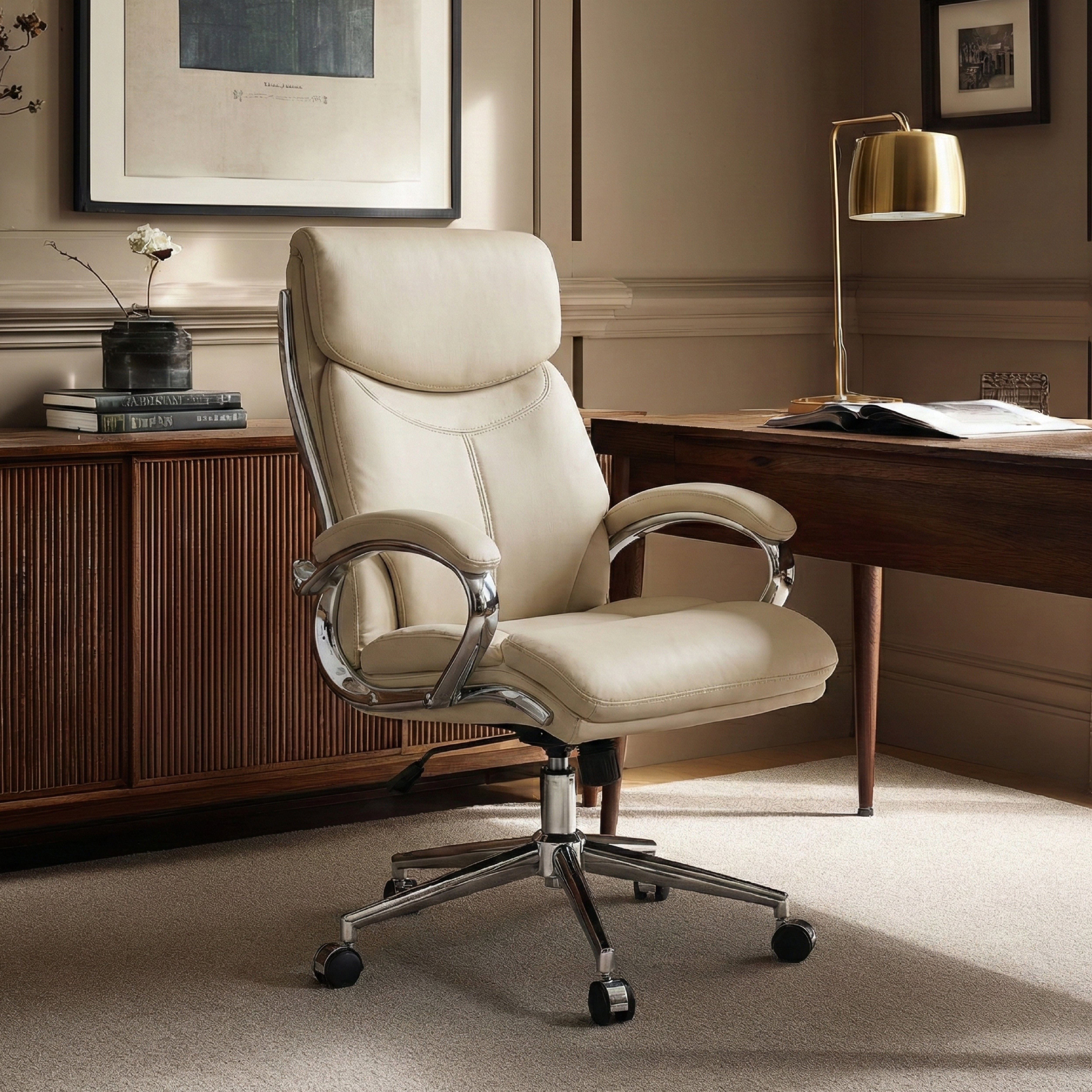 COLAMY MARCUS One-Piece Setup Swivel Office Chair