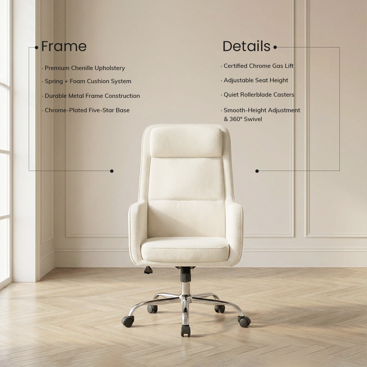 COLAMY COCOON High-Load Cloud Comfort Swivel Office Chair for Home & Beyond