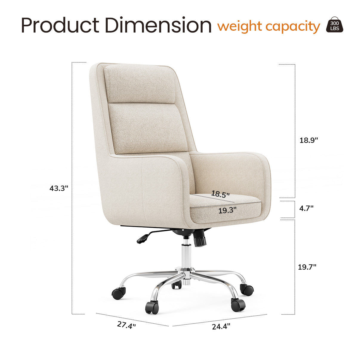 COLAMY COCOON High-Load Cloud Comfort Swivel Office Chair for Home & Beyond