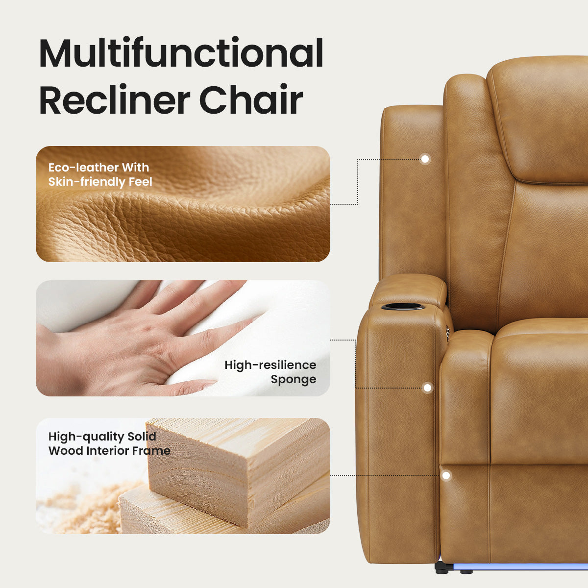 COLAMY SERENO Full-Power Adjustable Recliner