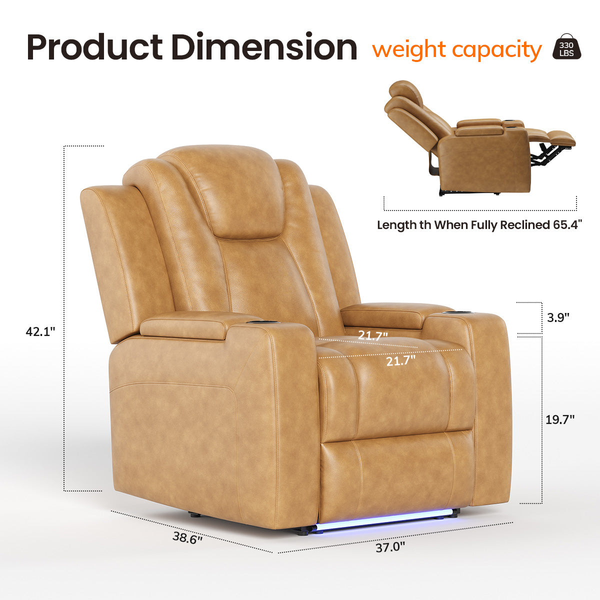 COLAMY SERENO Full-Power Adjustable Recliner Sofa