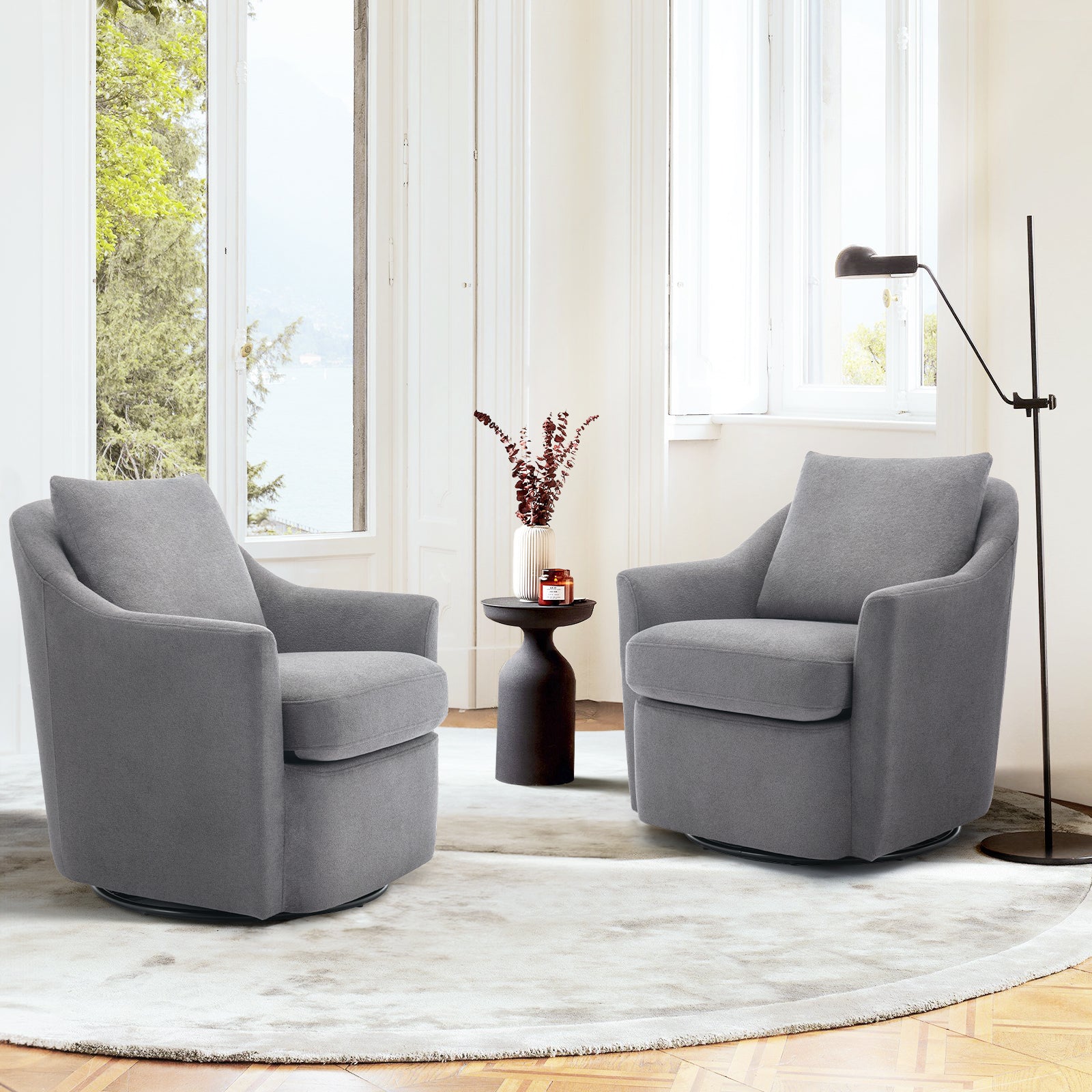 COLAMY 30 Wide Swiveling Accent Chair Modern Cozy