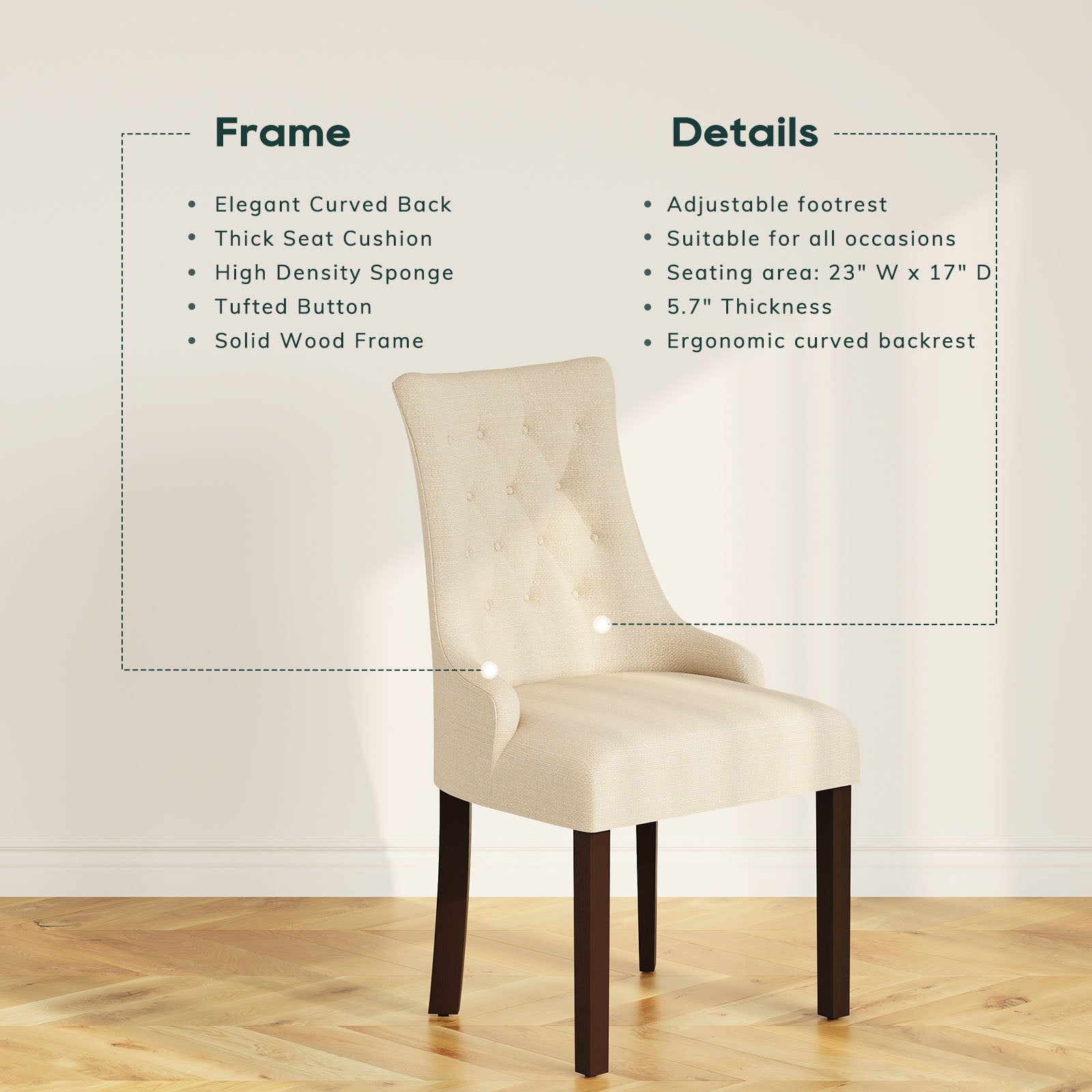COLAMY SELENE Classic Elegance Dining Chair