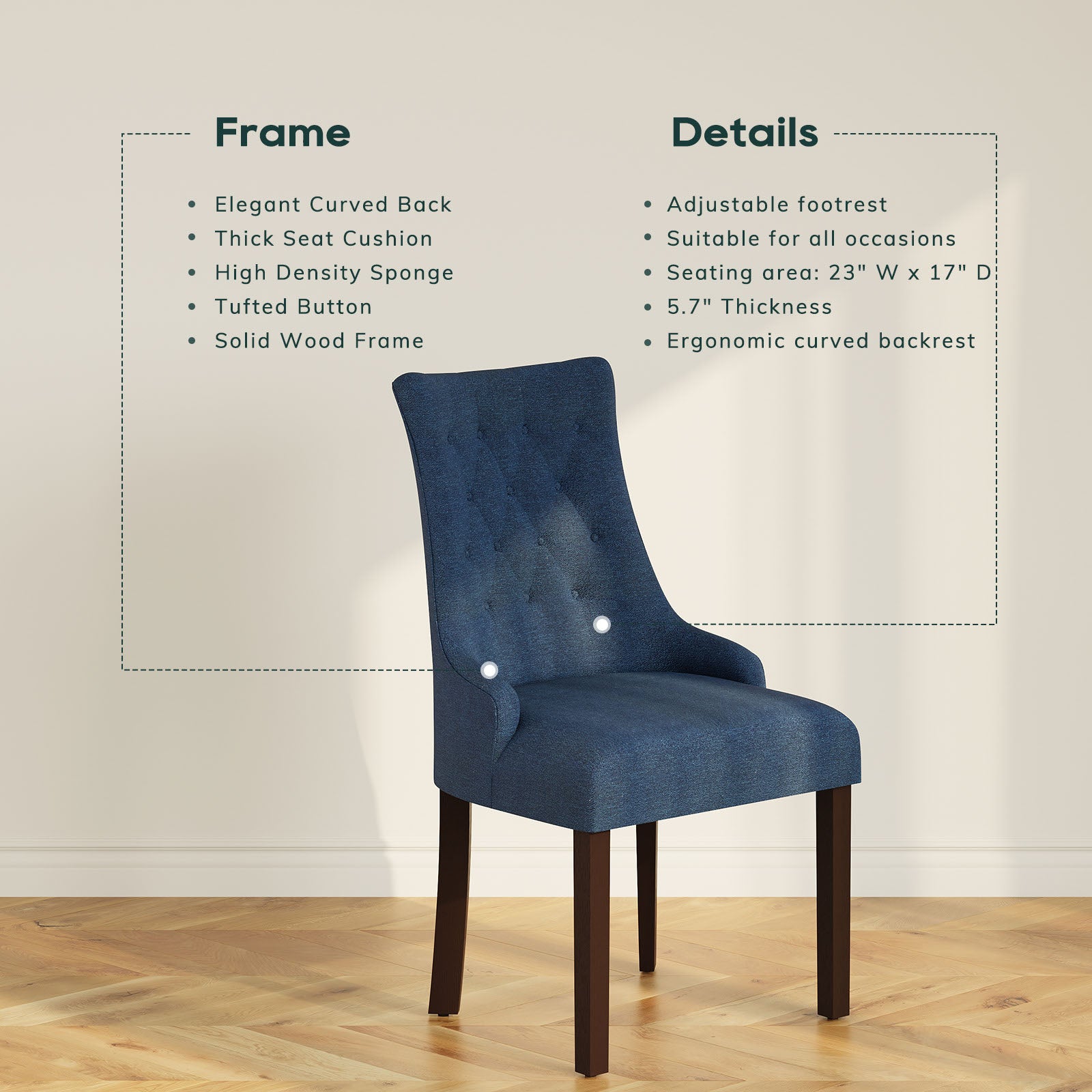 COLAMY SELENE Classic Elegance Dining Chair