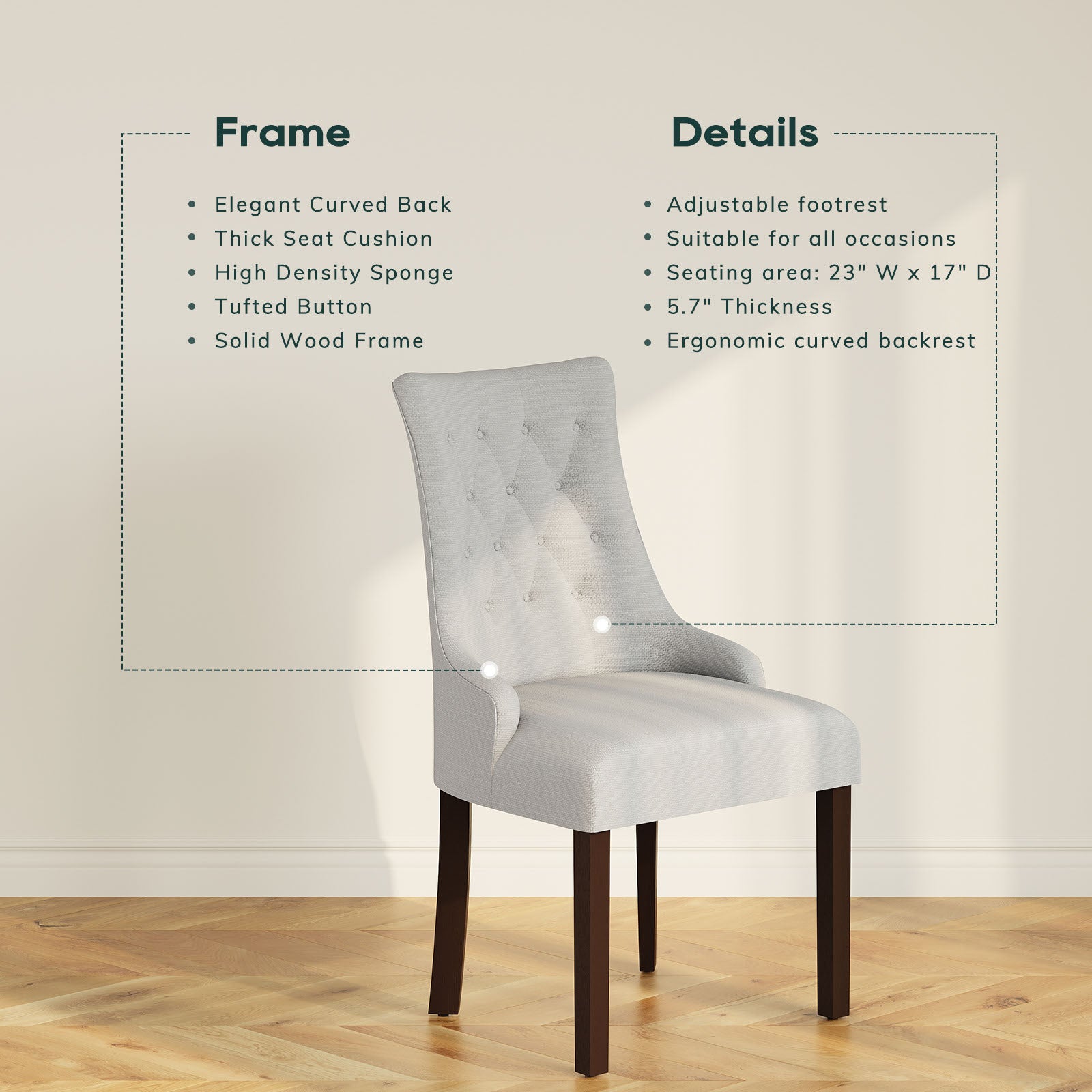 COLAMY SELENE Classic Elegance Dining Chair