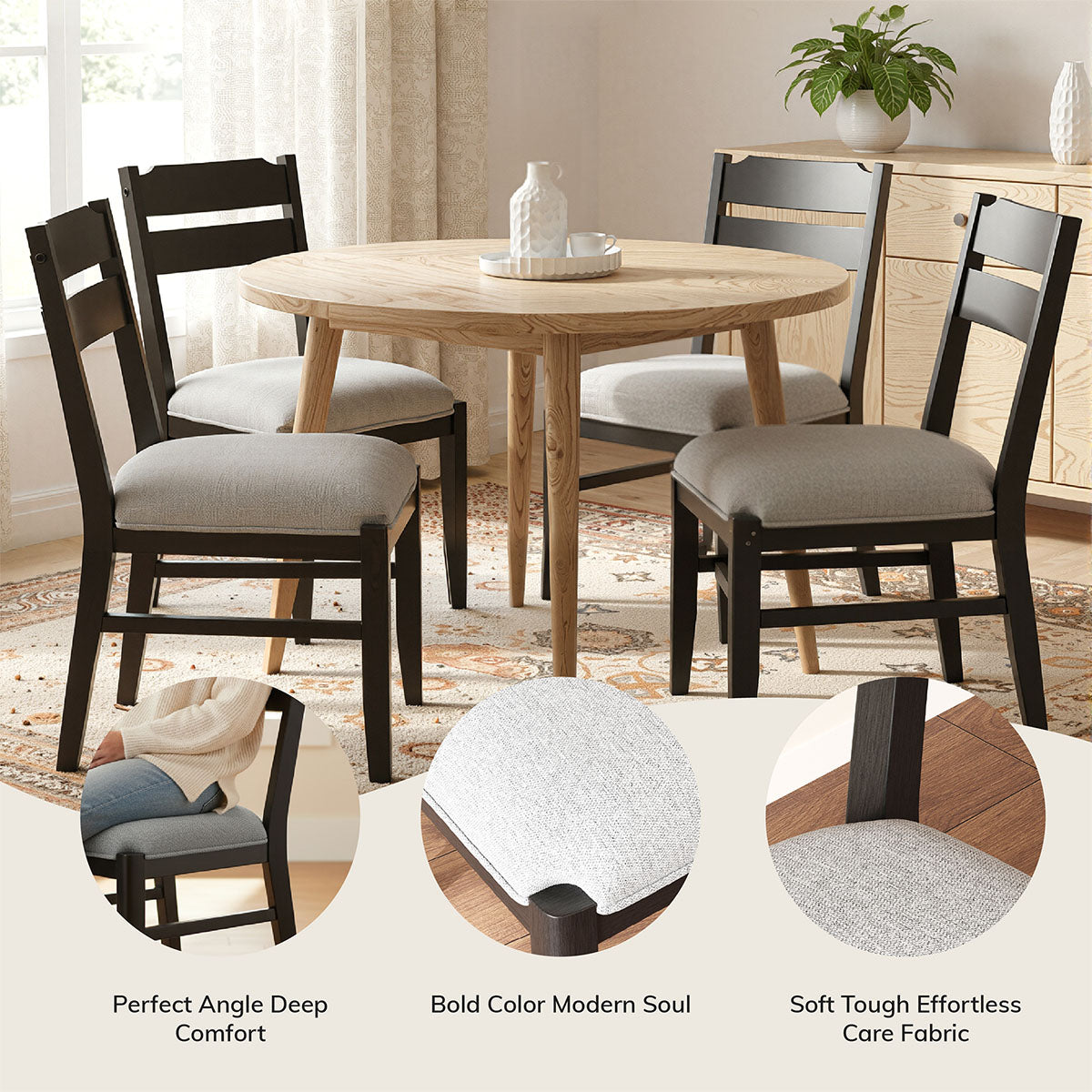 COLAMY ALVA Minimalist Bentwood Dining Chair