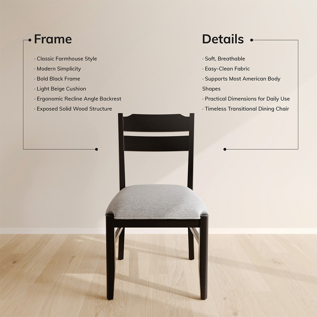 COLAMY ALVA Minimalist Bentwood Dining Chair