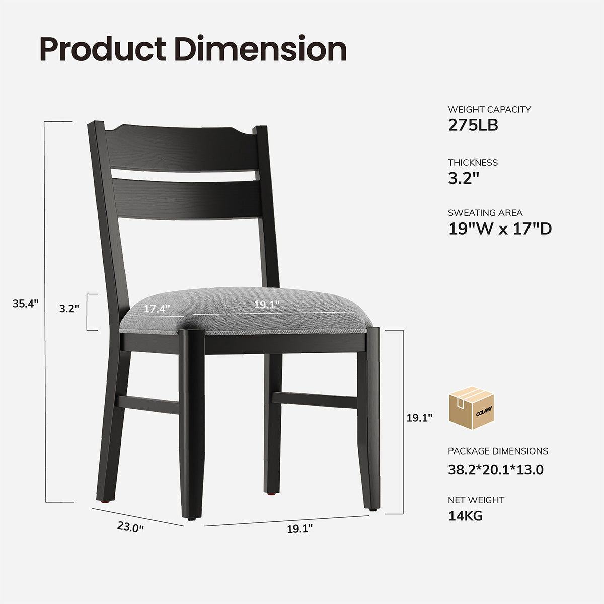 COLAMY ALVA Minimalist Bentwood Dining Chair