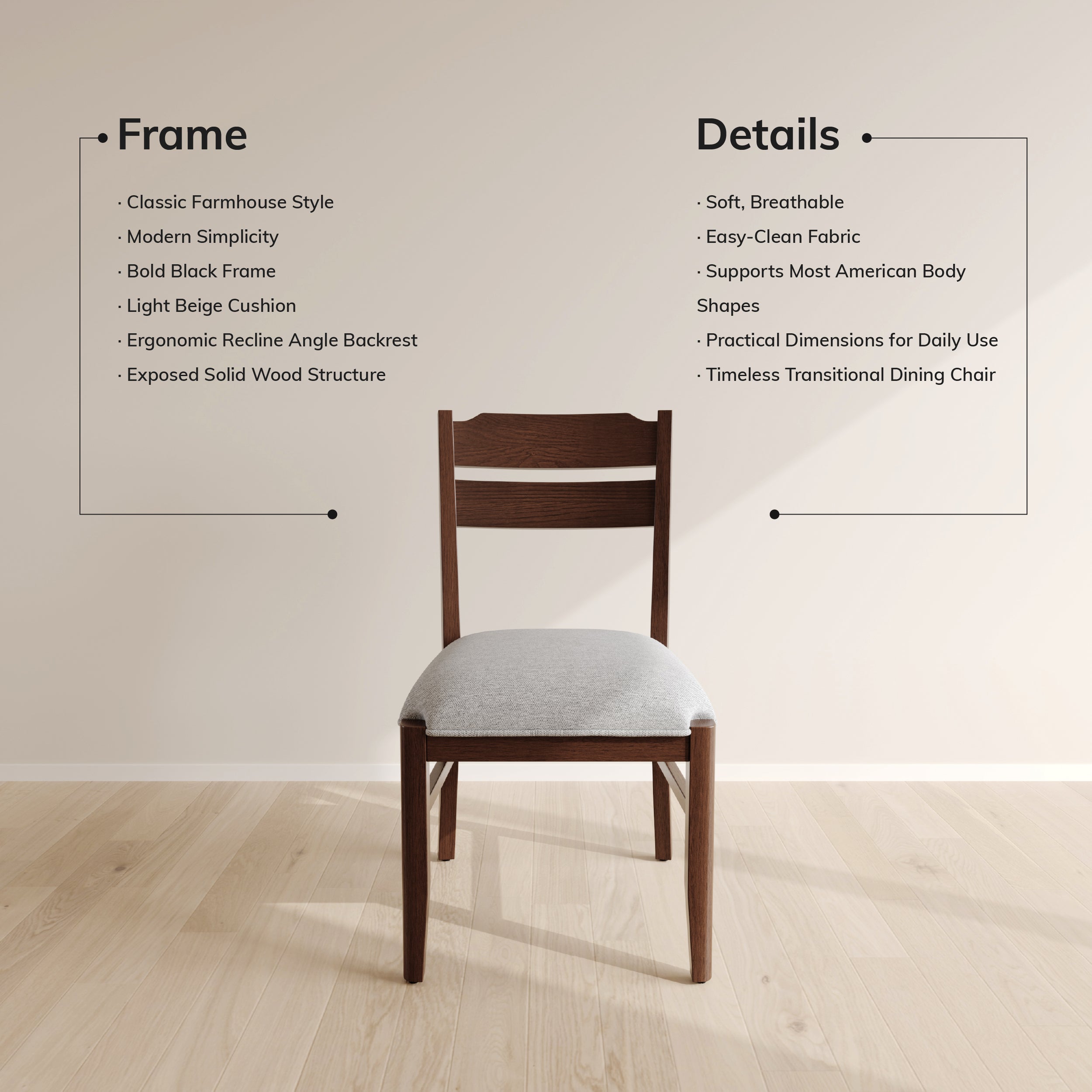 COLAMY ALVA Minimalist Bentwood Dining Chair