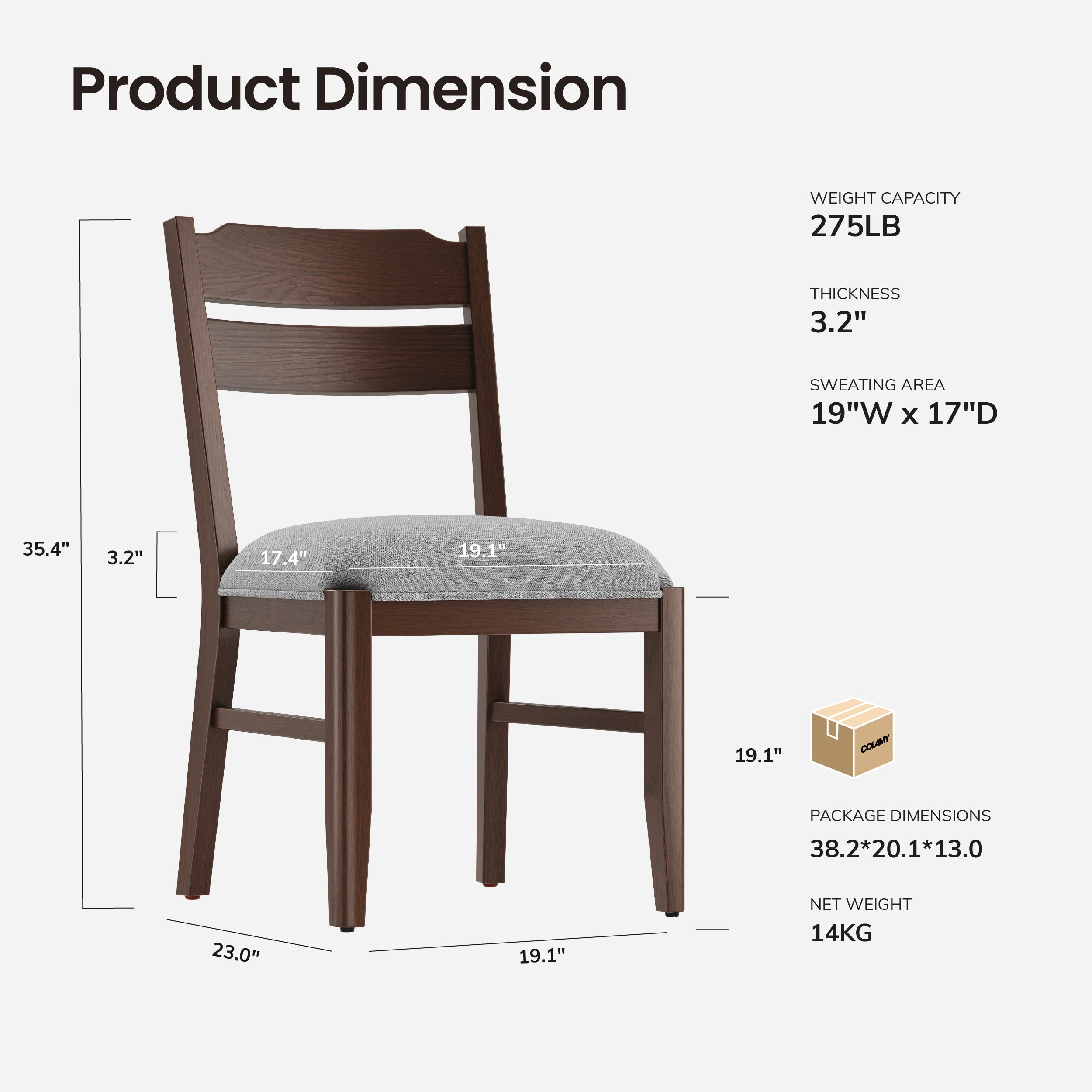 COLAMY ALVA Minimalist Bentwood Dining Chair