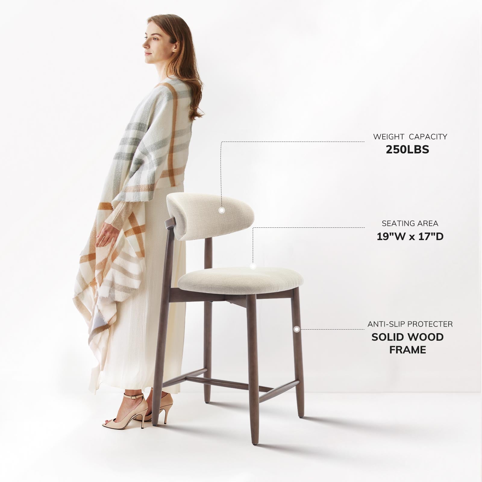 COLAMY ARLA Scandi Minimalist Dining Chair