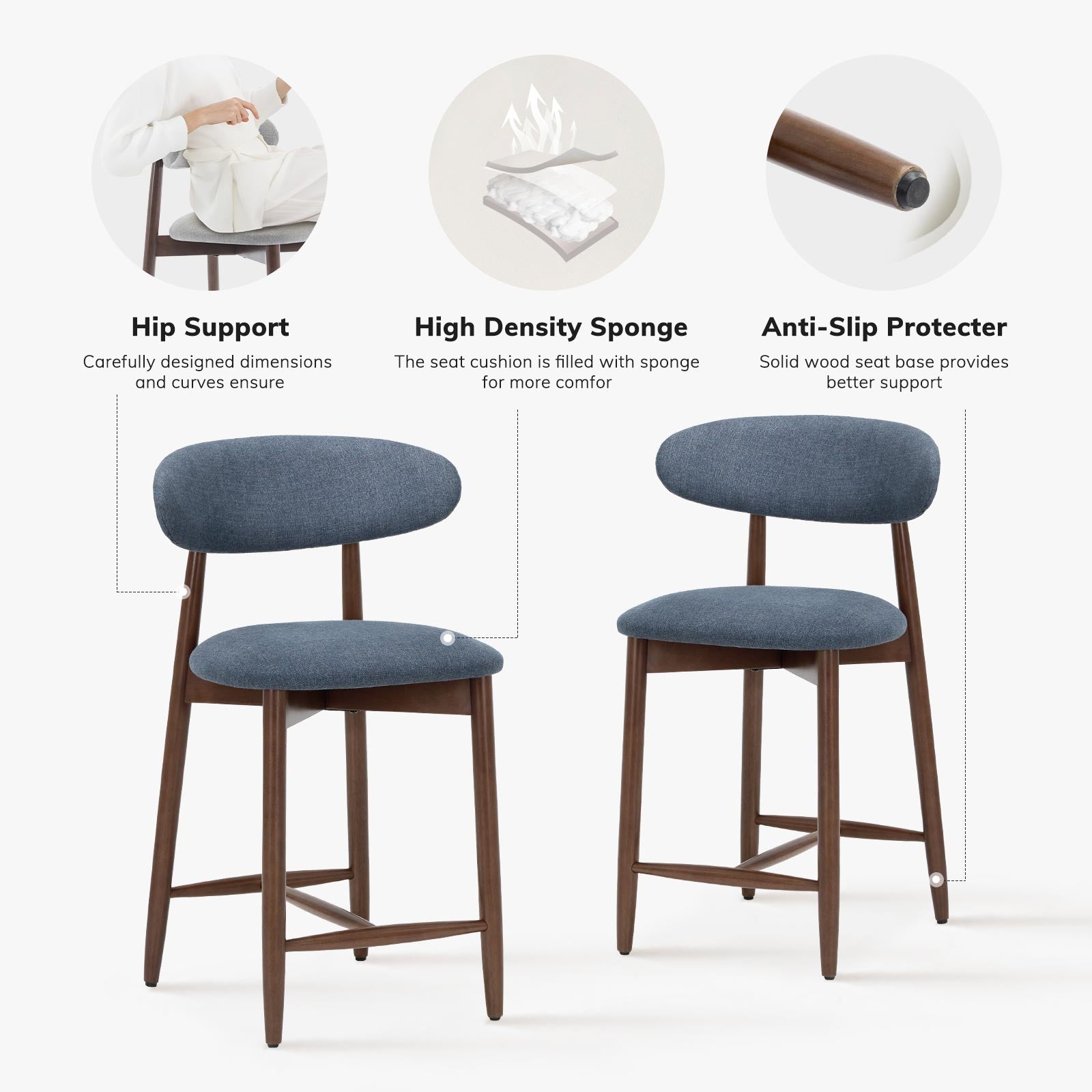 COLAMY ARLA Scandi Minimalist Dining Chair