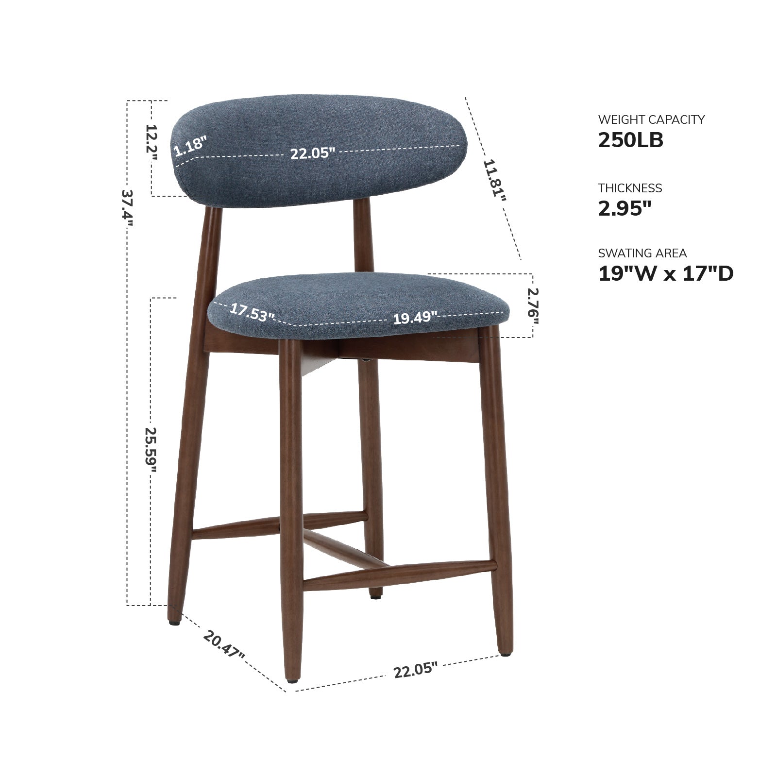 COLAMY ARLA Scandi Minimalist Dining Chair