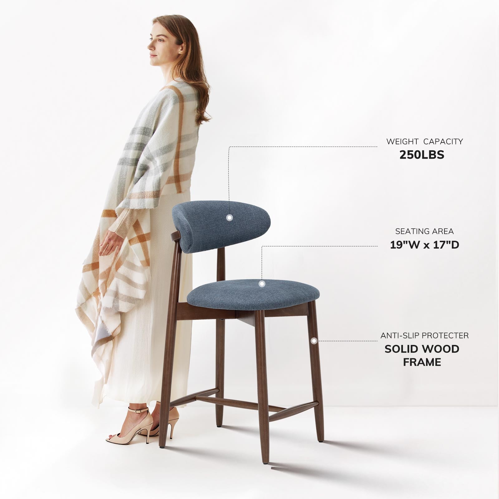 COLAMY ARLA Scandi Minimalist Dining Chair