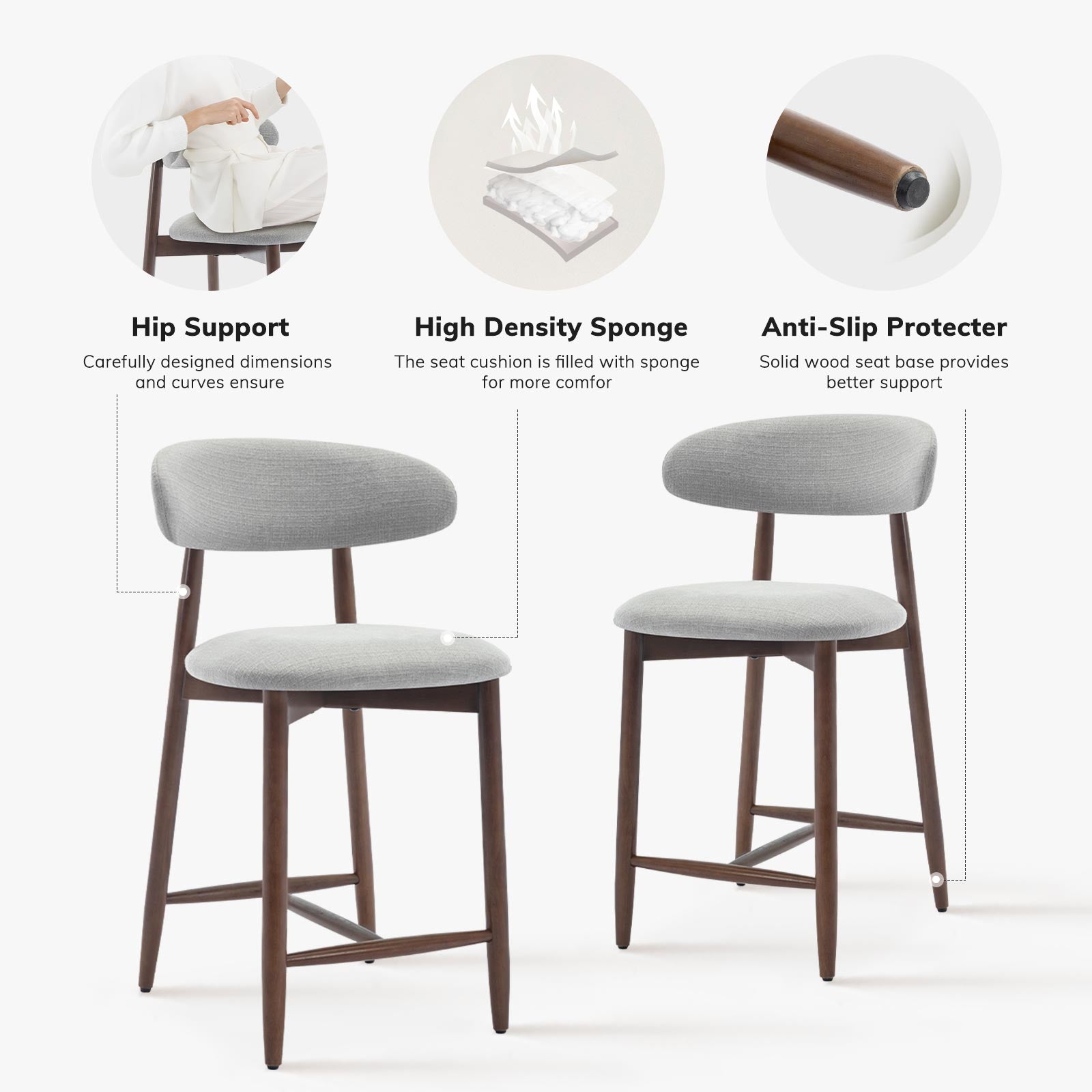 COLAMY ARLA Scandi Minimalist Dining Chair