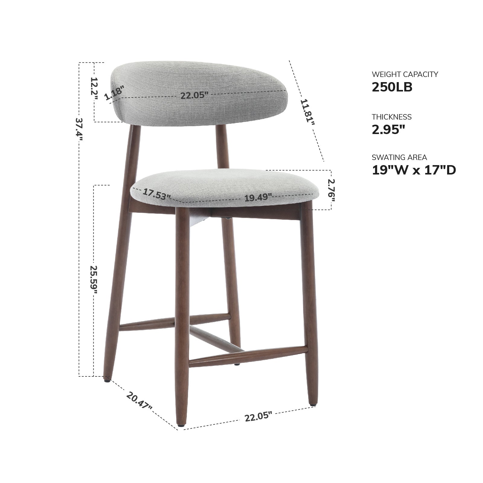 COLAMY ARLA Scandi Minimalist Dining Chair