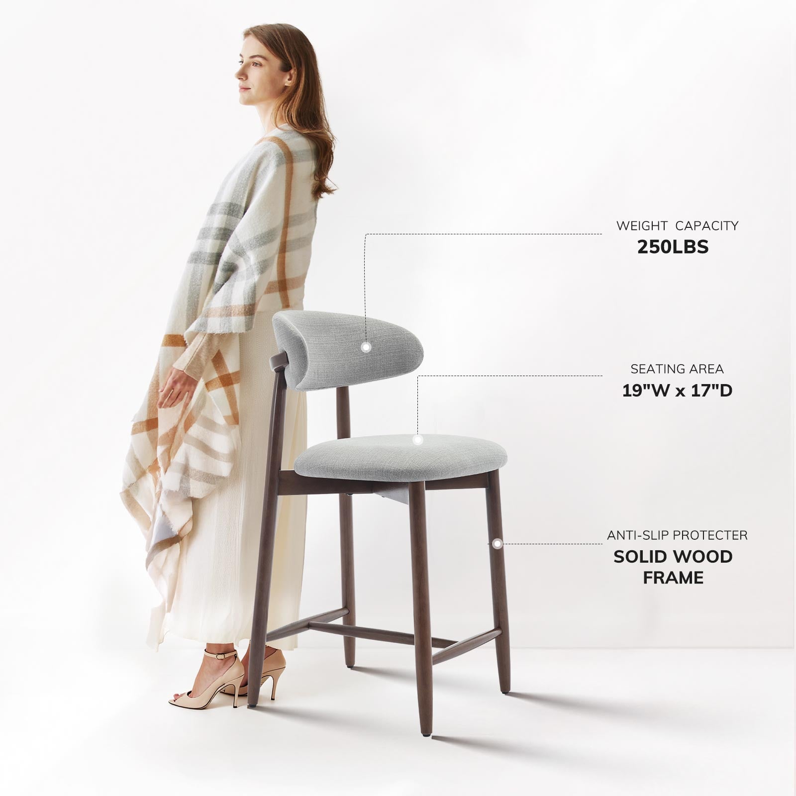 COLAMY ARLA Scandi Minimalist Dining Chair