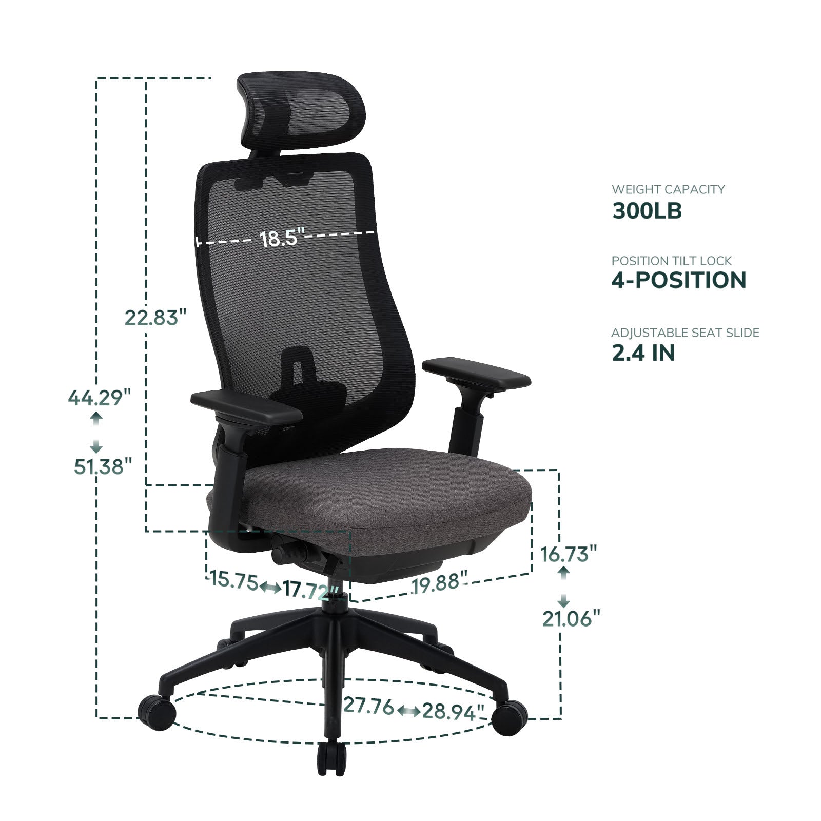 COLAMY ATLAS-01 Executive Mesh Ergonomic Office Chair | BIFMA Certified