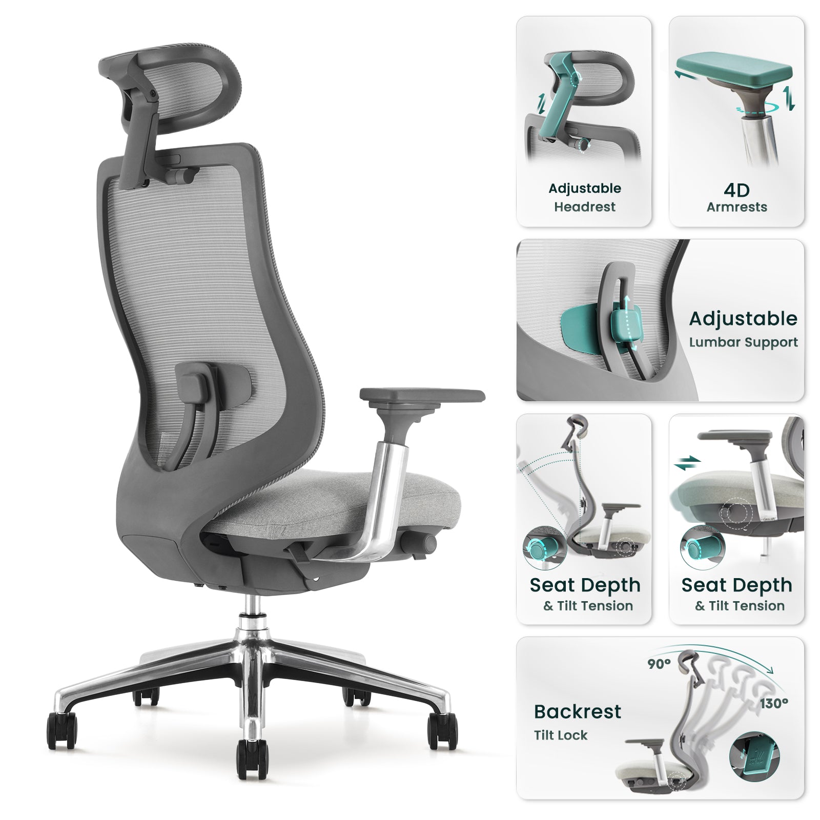 COLAMY ATLAS Ergonomic High Back Mesh Office Chair | BIFMA Certified