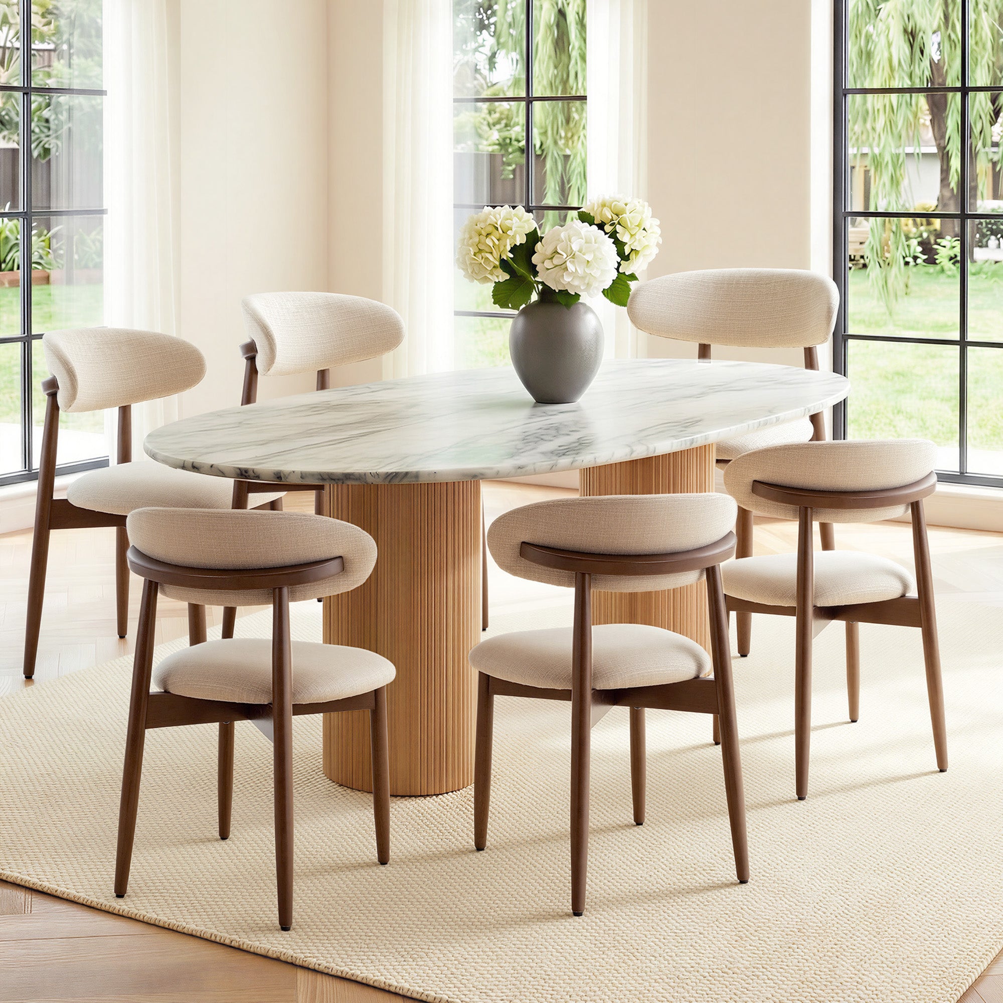 COLAMY NOYA Mid-Century Modern Upholstered Dining Chair