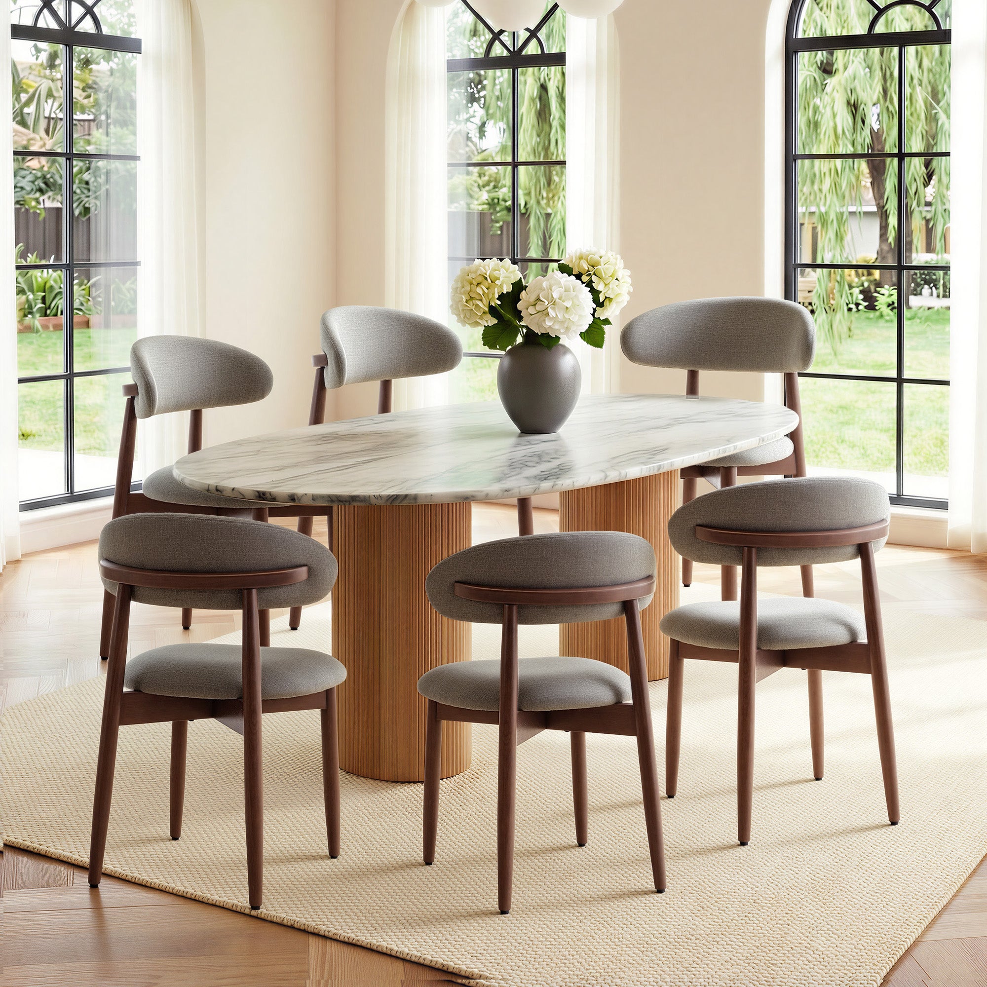 COLAMY NOYA Mid-Century Modern Upholstered Dining Chair